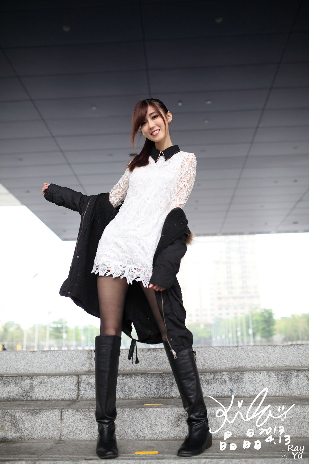 Kila晶晶/廖挺伶《2套黑丝街拍图片》-图36