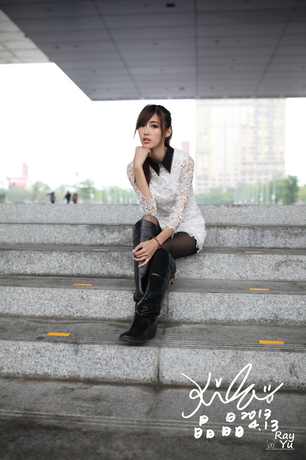 Kila晶晶/廖挺伶《2套黑丝街拍图片》-图41