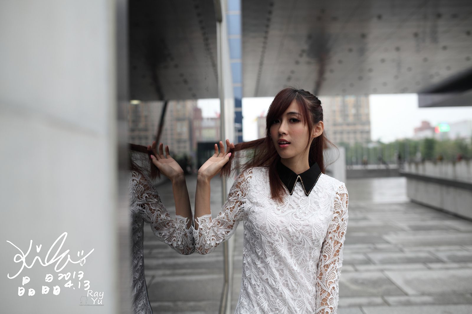 Kila晶晶/廖挺伶《2套黑丝街拍图片》-图4