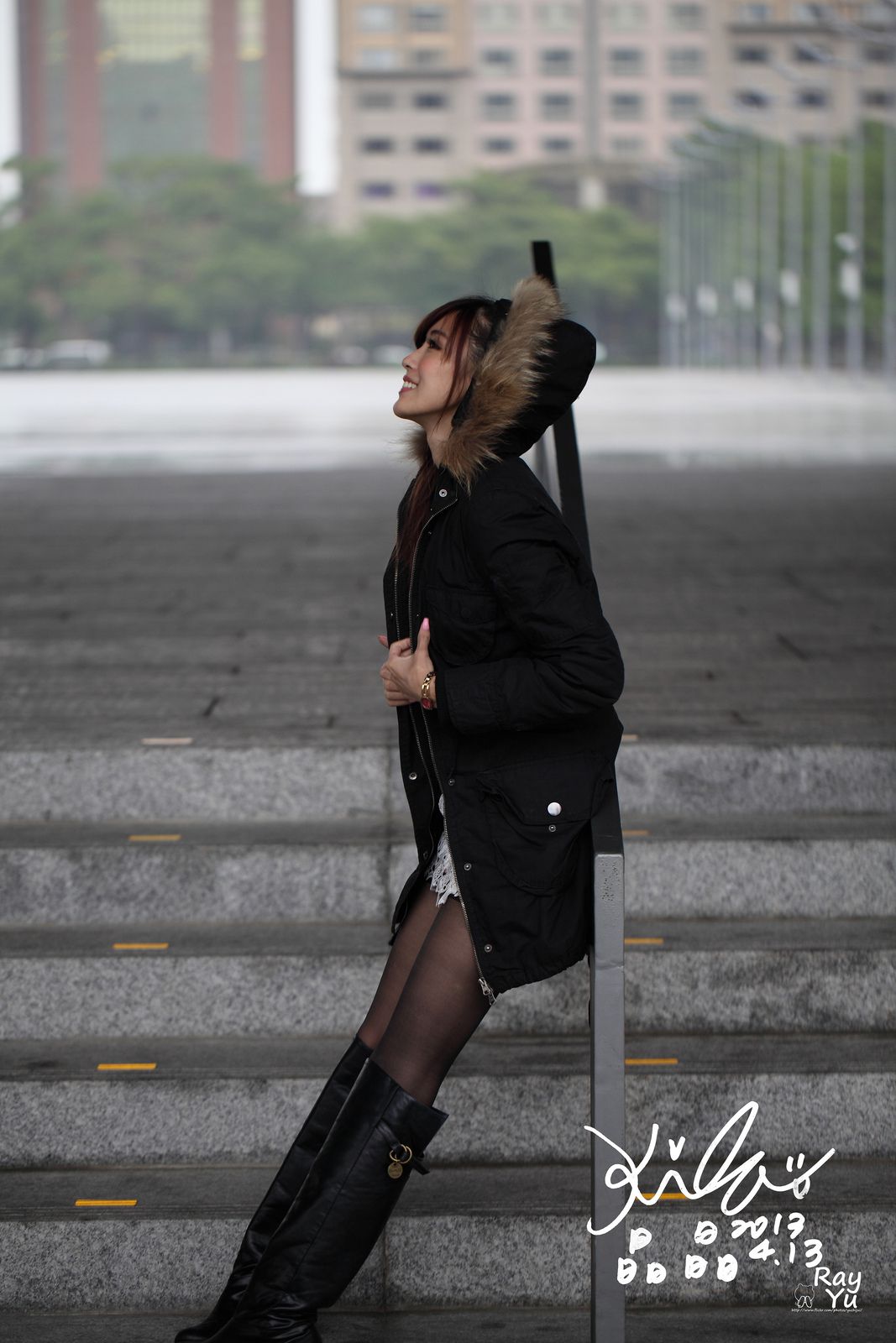 Kila晶晶/廖挺伶《2套黑丝街拍图片》-图49
