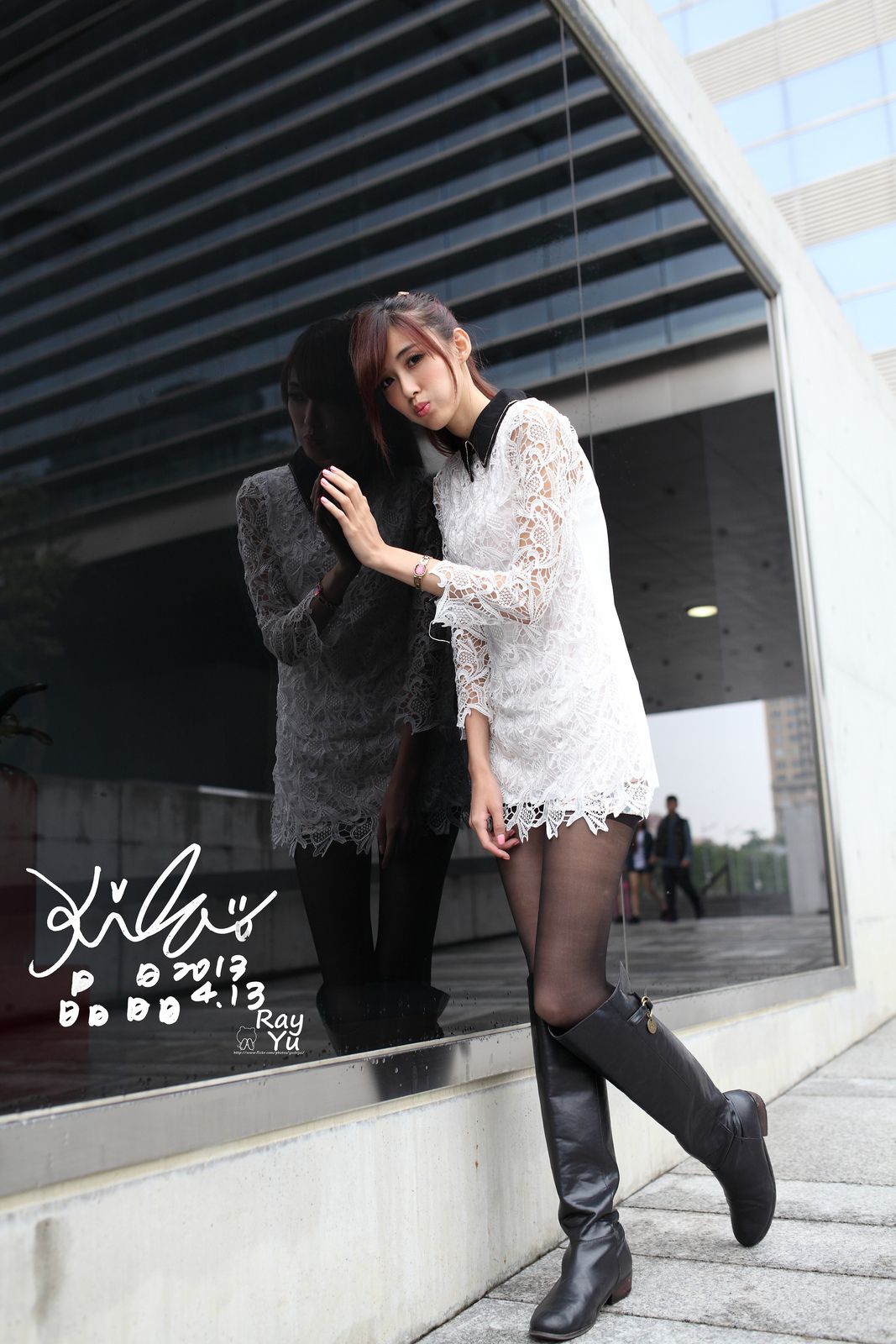 Kila晶晶/廖挺伶《2套黑丝街拍图片》-图51