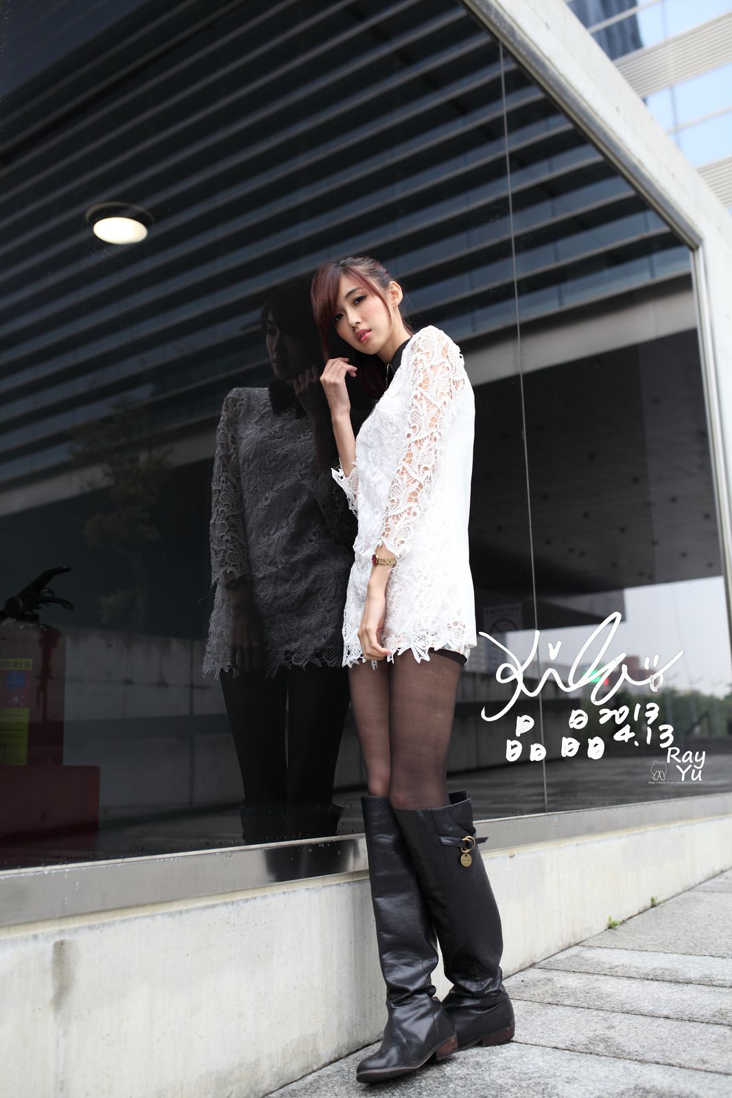 Kila晶晶/廖挺伶《2套黑丝街拍图片》-图52