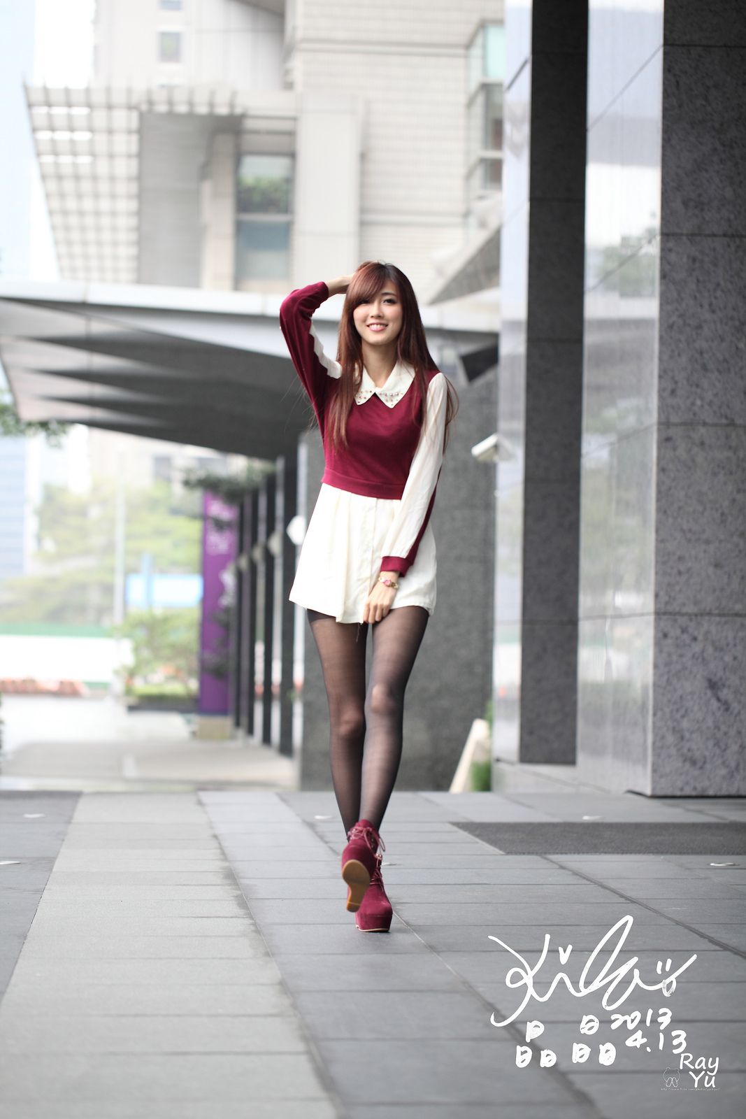 Kila晶晶/廖挺伶《2套黑丝街拍图片》-图73