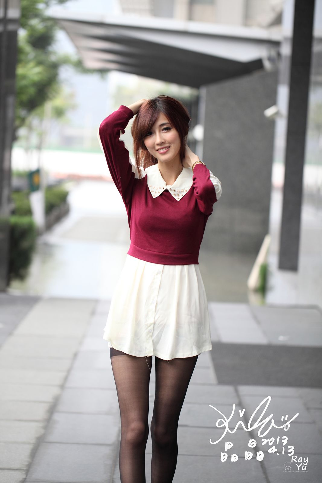 Kila晶晶/廖挺伶《2套黑丝街拍图片》-图74
