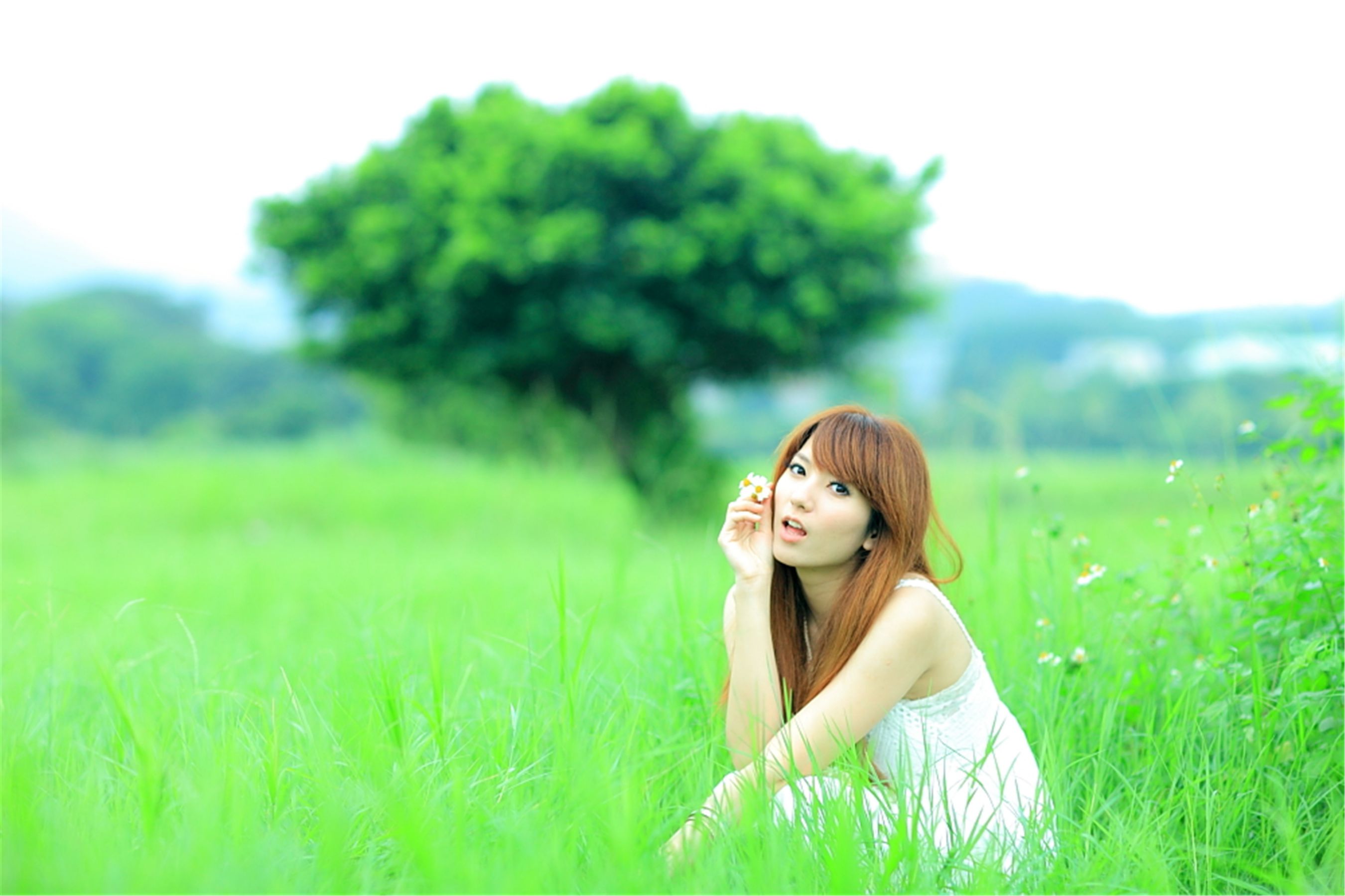 台湾正妹小静《农场初夏田园风光》唯美白裙系列-图106