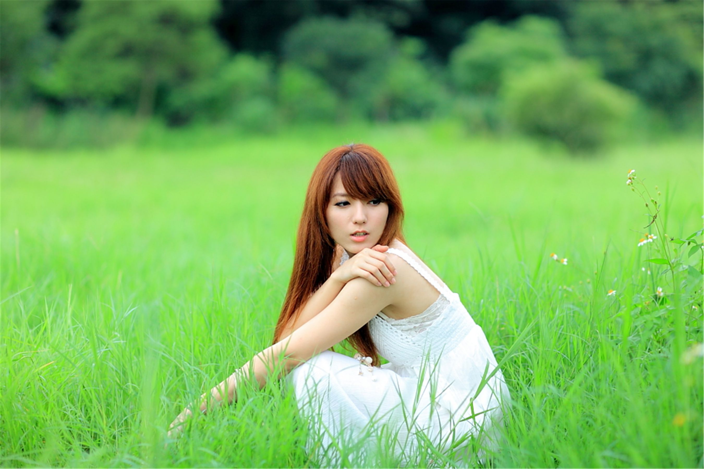 台湾正妹小静《农场初夏田园风光》唯美白裙系列-图107