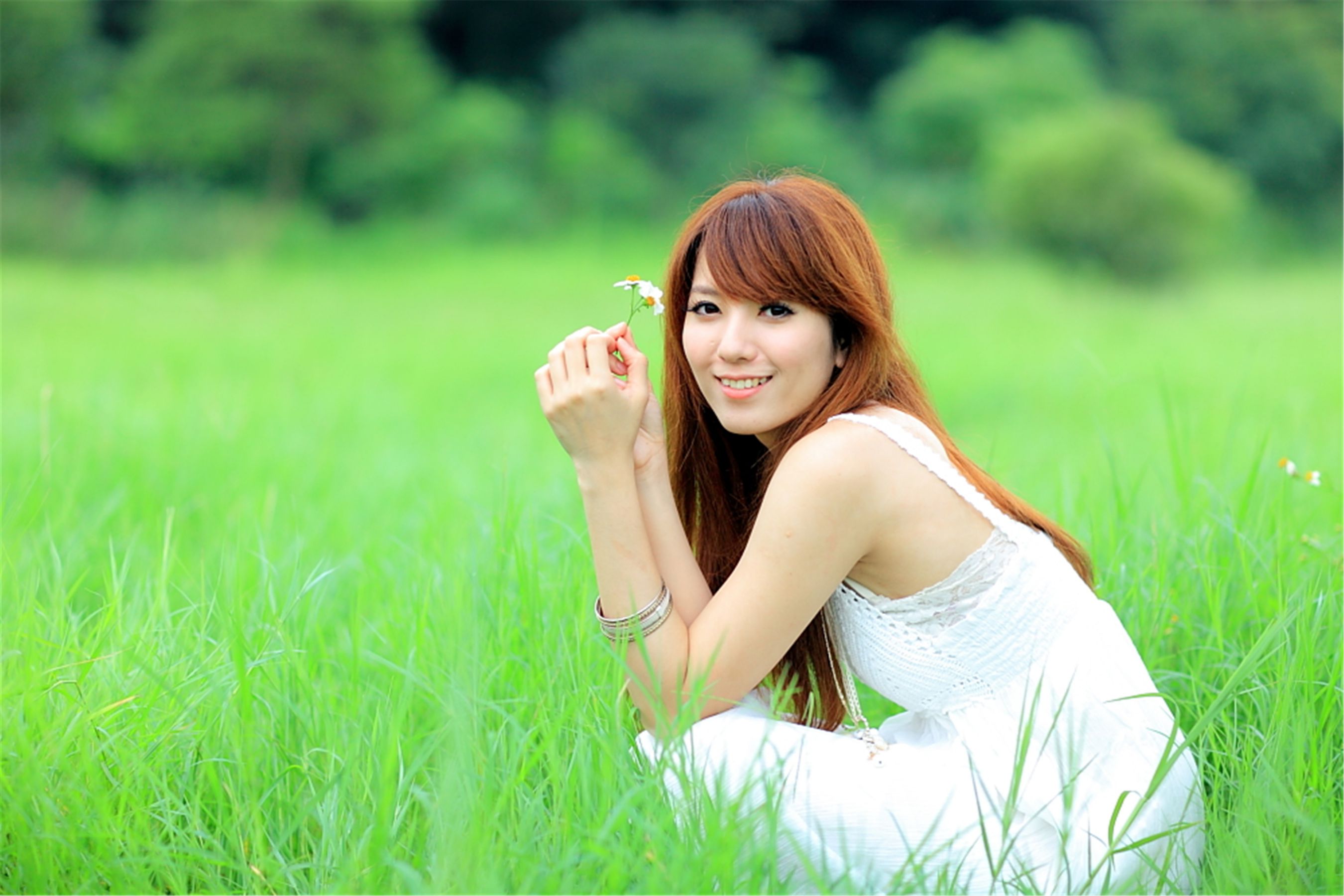 台湾正妹小静《农场初夏田园风光》唯美白裙系列-图111