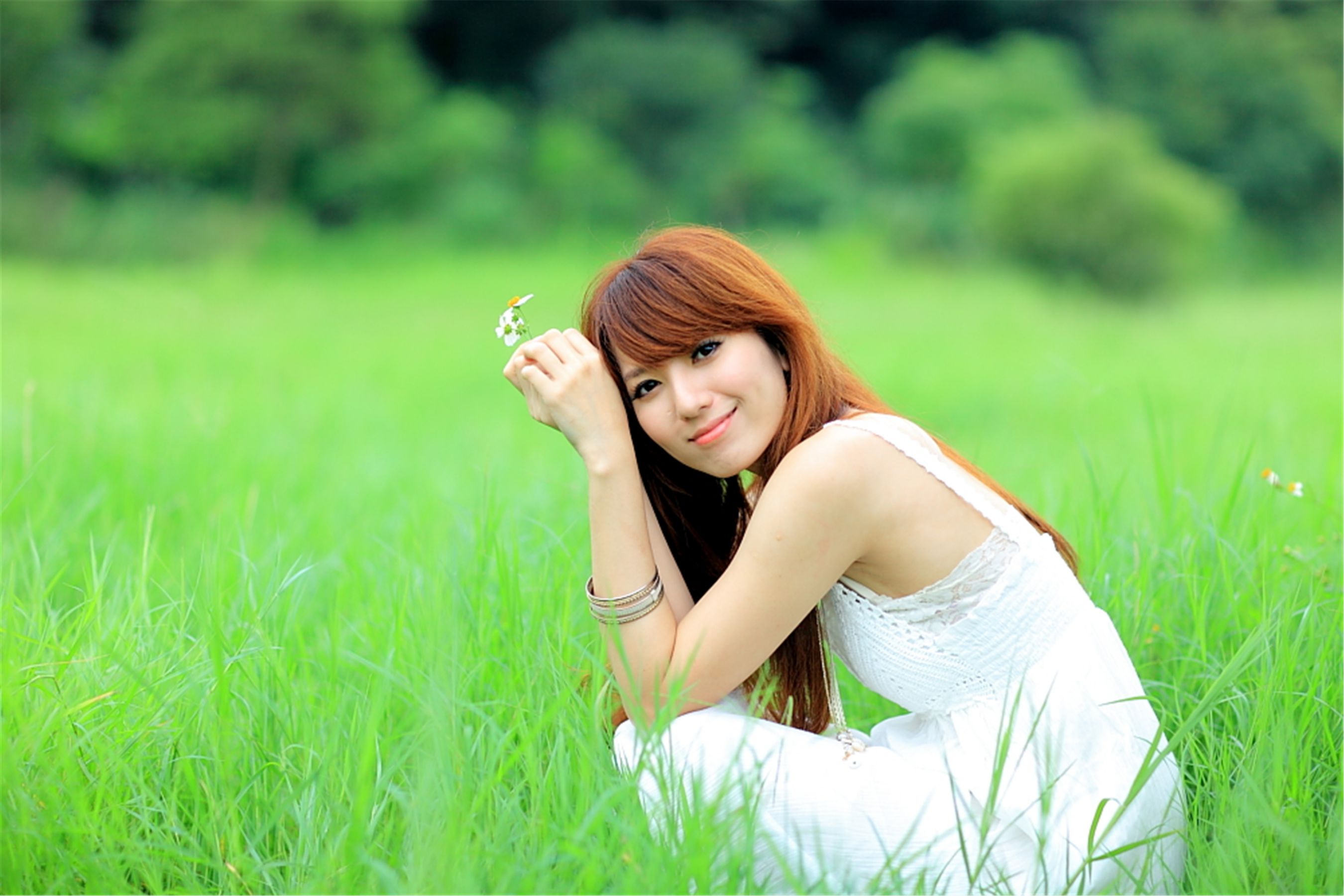 台湾正妹小静《农场初夏田园风光》唯美白裙系列-图112