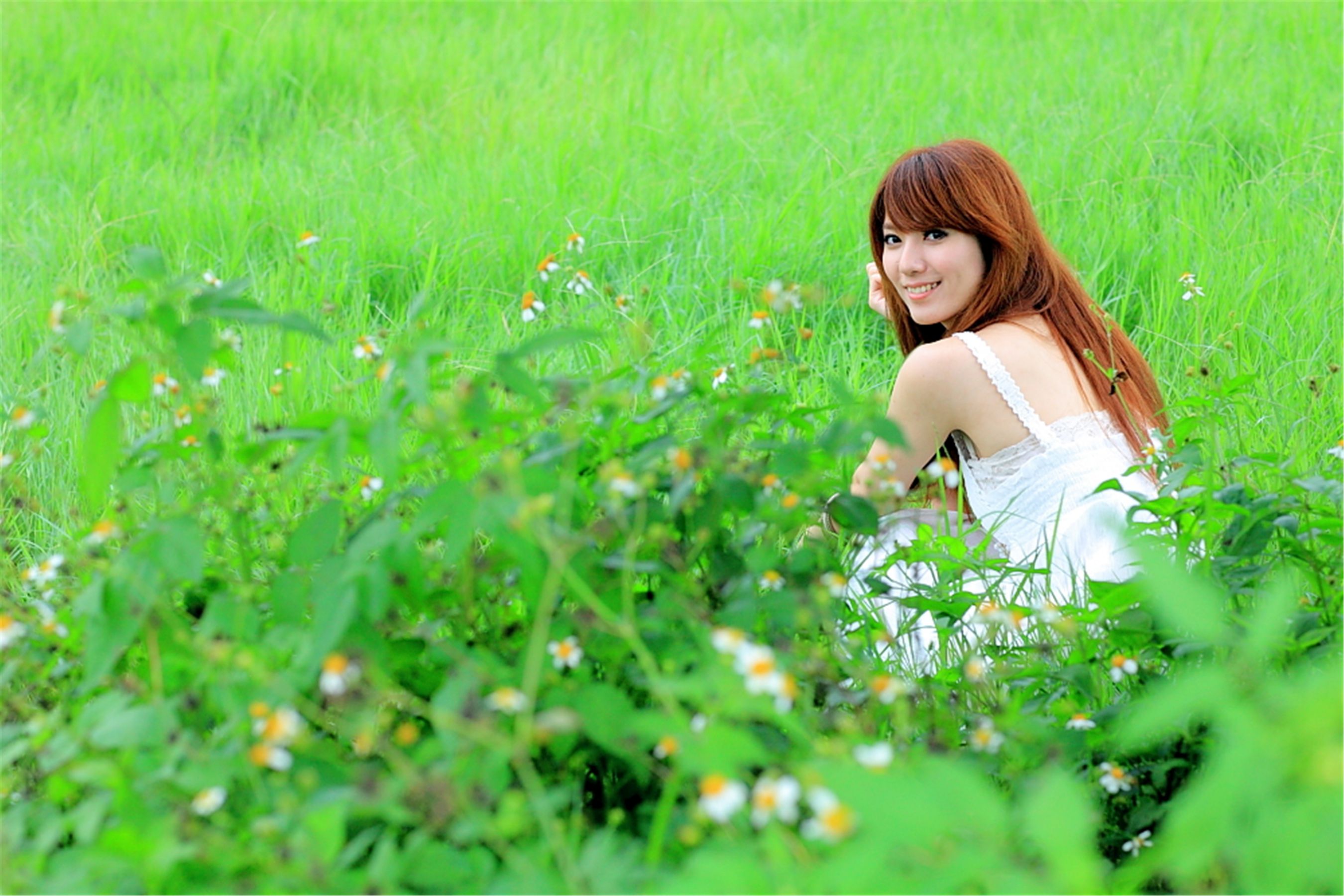 台湾正妹小静《农场初夏田园风光》唯美白裙系列-图113