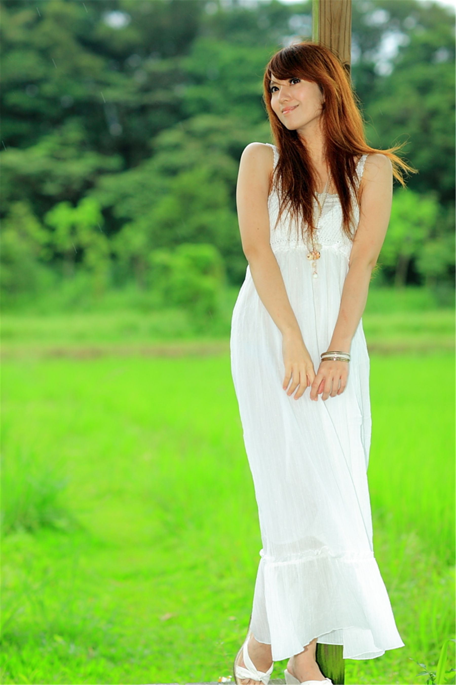 台湾正妹小静《农场初夏田园风光》唯美白裙系列-图26