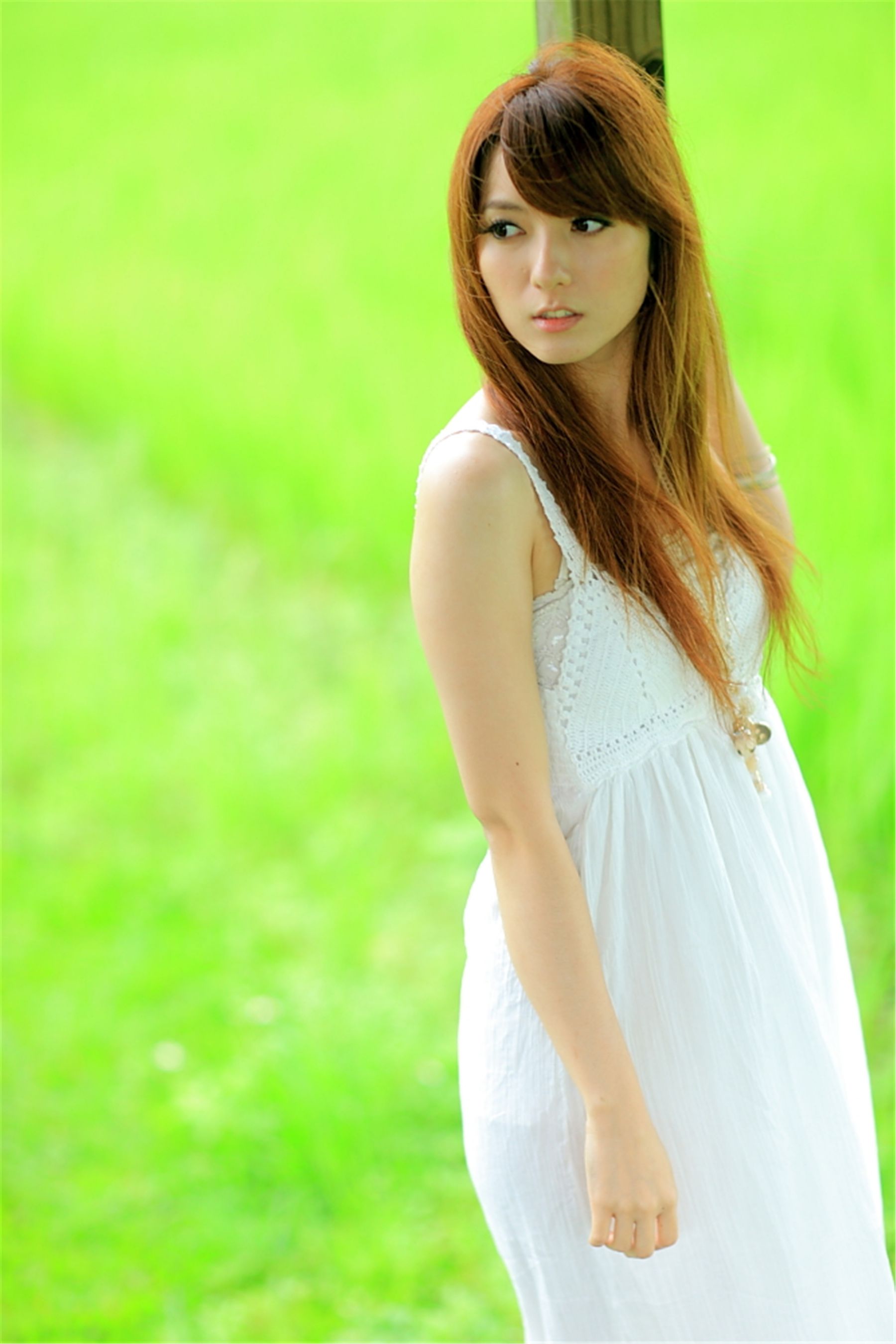 台湾正妹小静《农场初夏田园风光》唯美白裙系列-图28