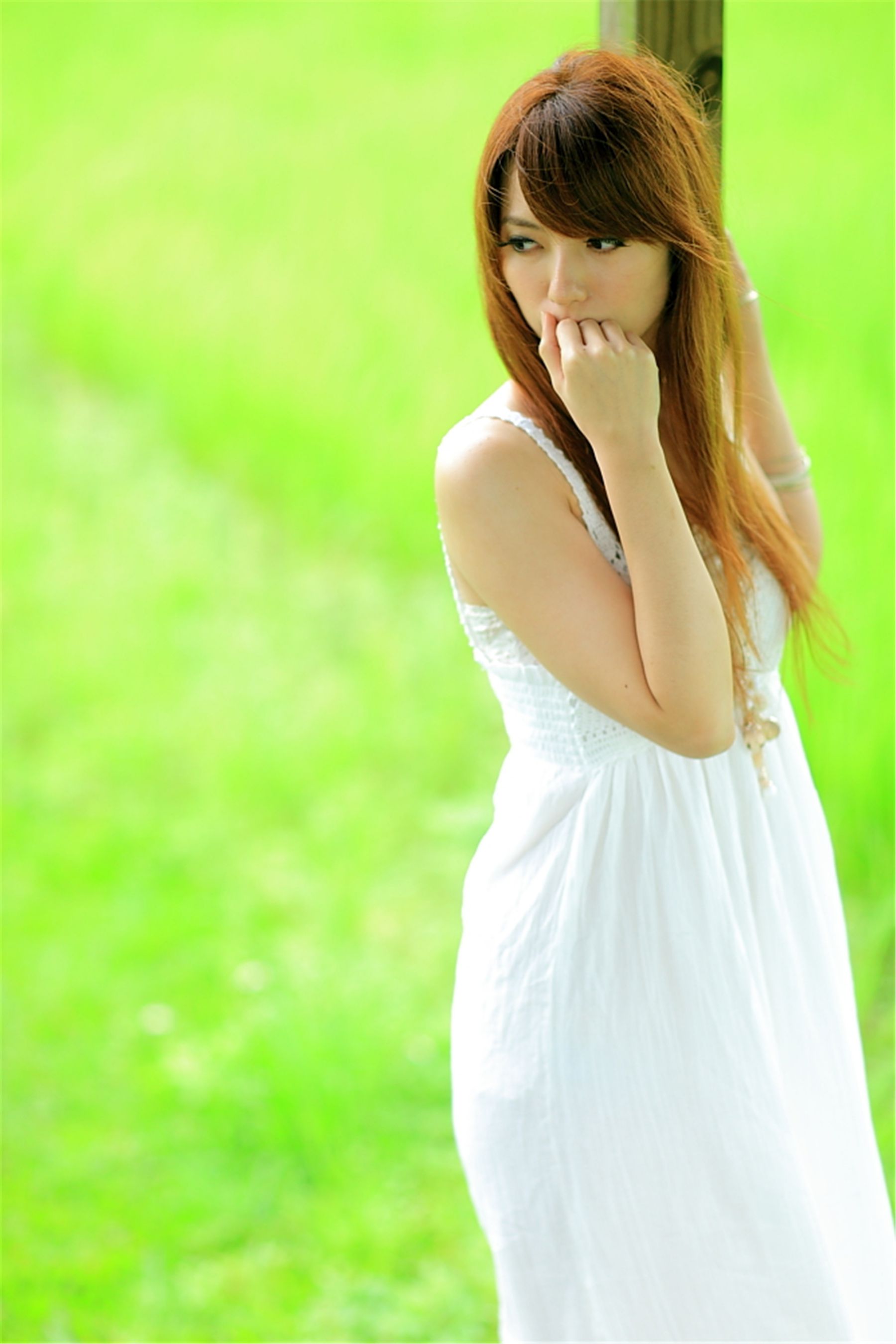 台湾正妹小静《农场初夏田园风光》唯美白裙系列-图30