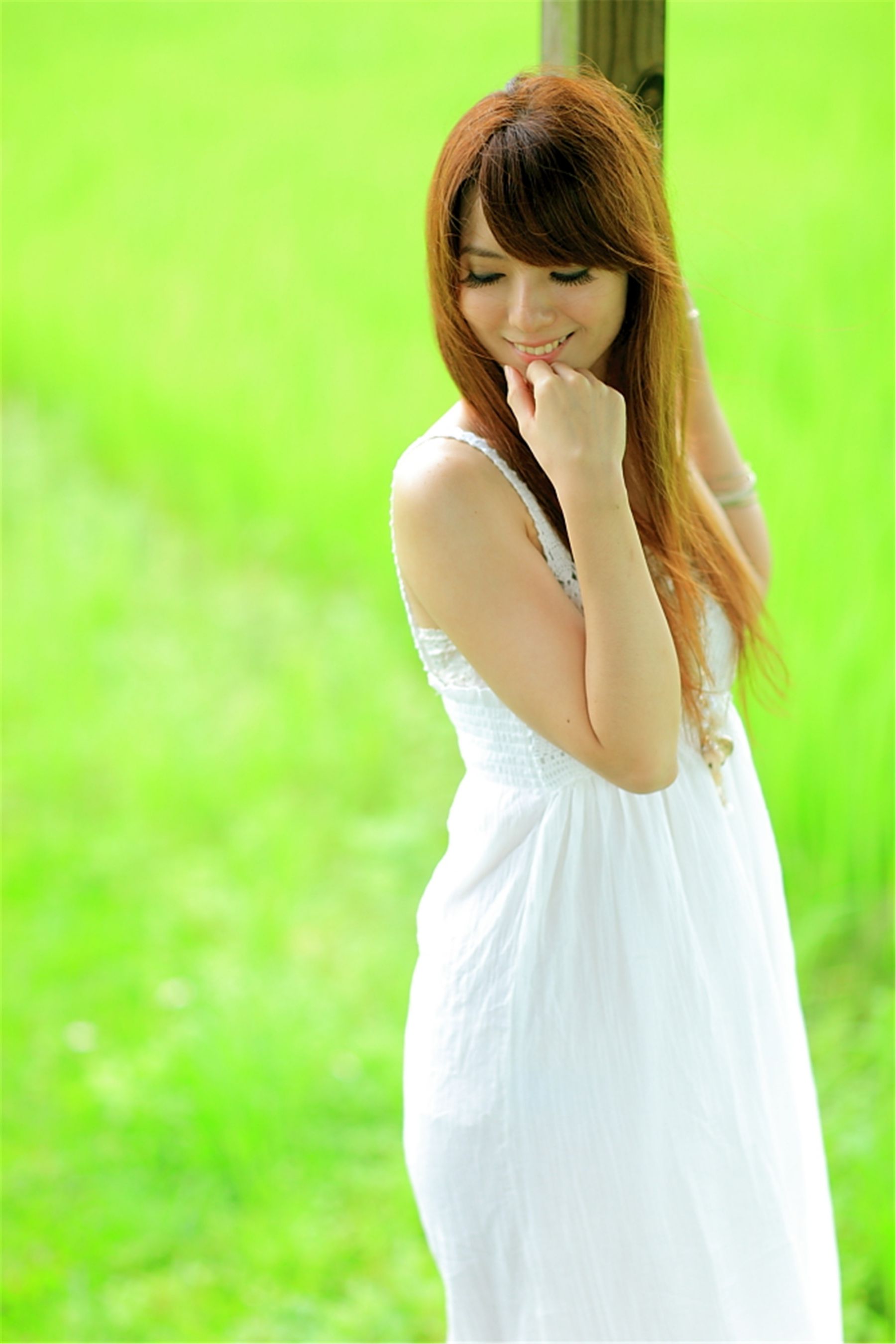 台湾正妹小静《农场初夏田园风光》唯美白裙系列-图31