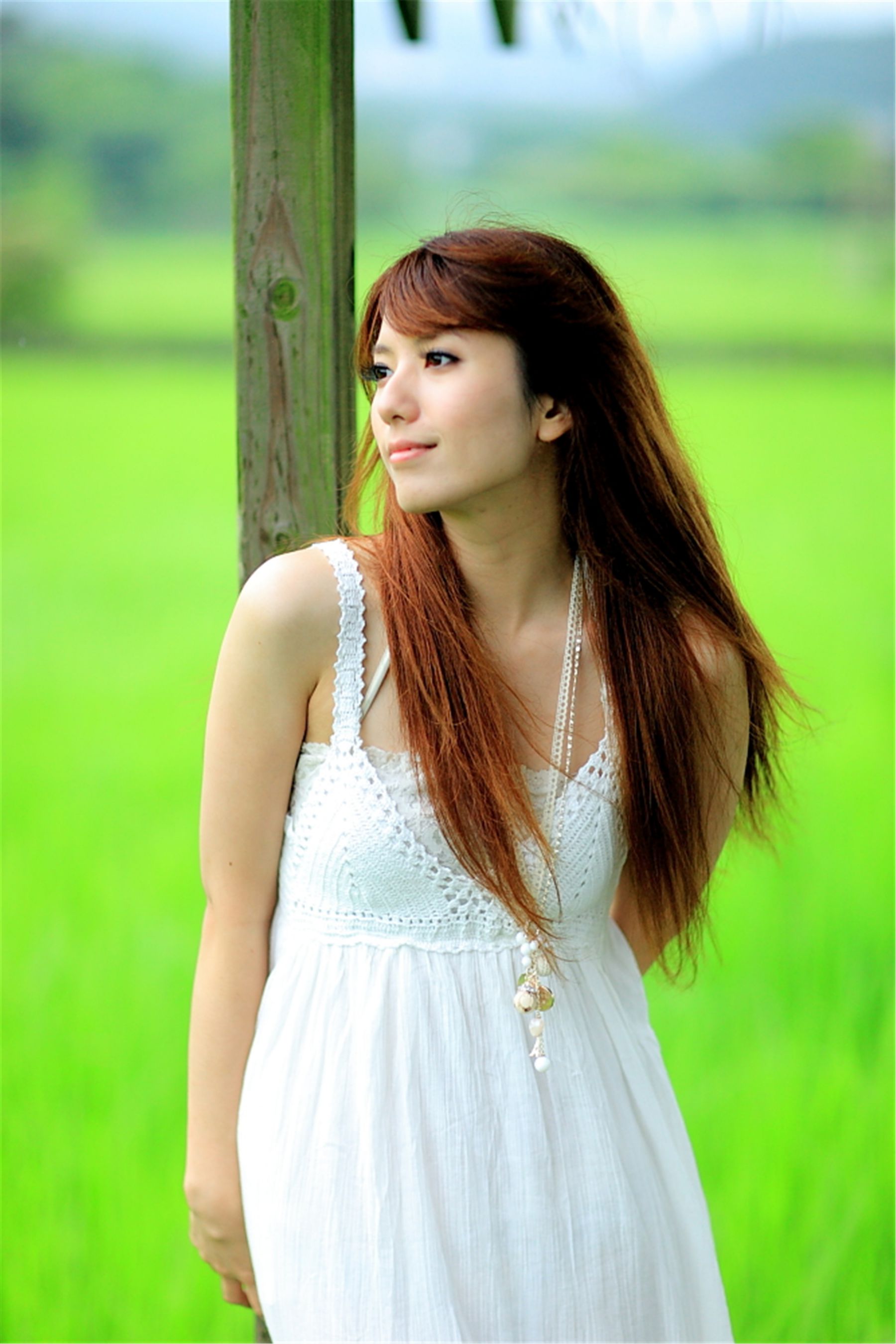 台湾正妹小静《农场初夏田园风光》唯美白裙系列-图40