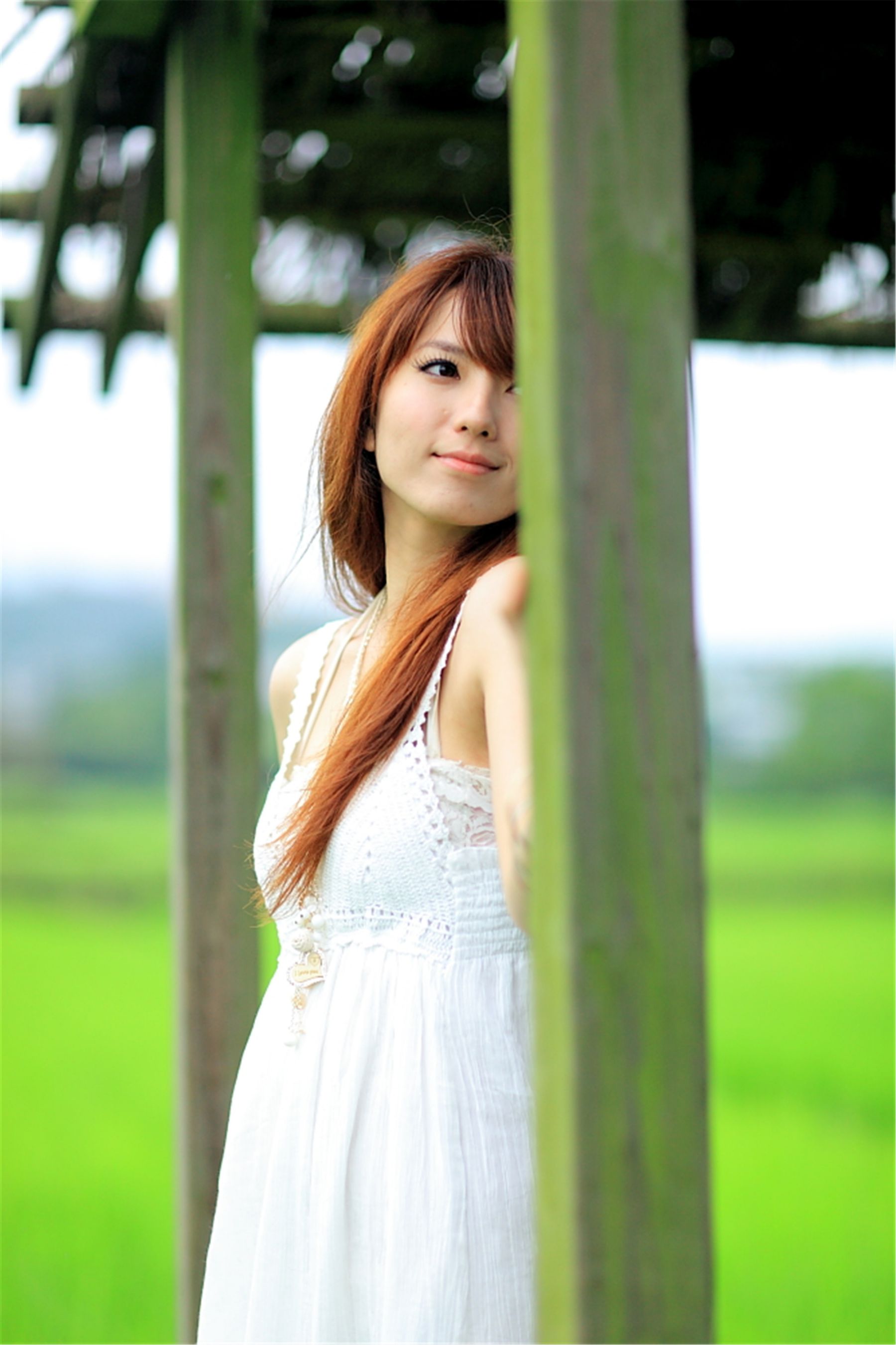 台湾正妹小静《农场初夏田园风光》唯美白裙系列-图42