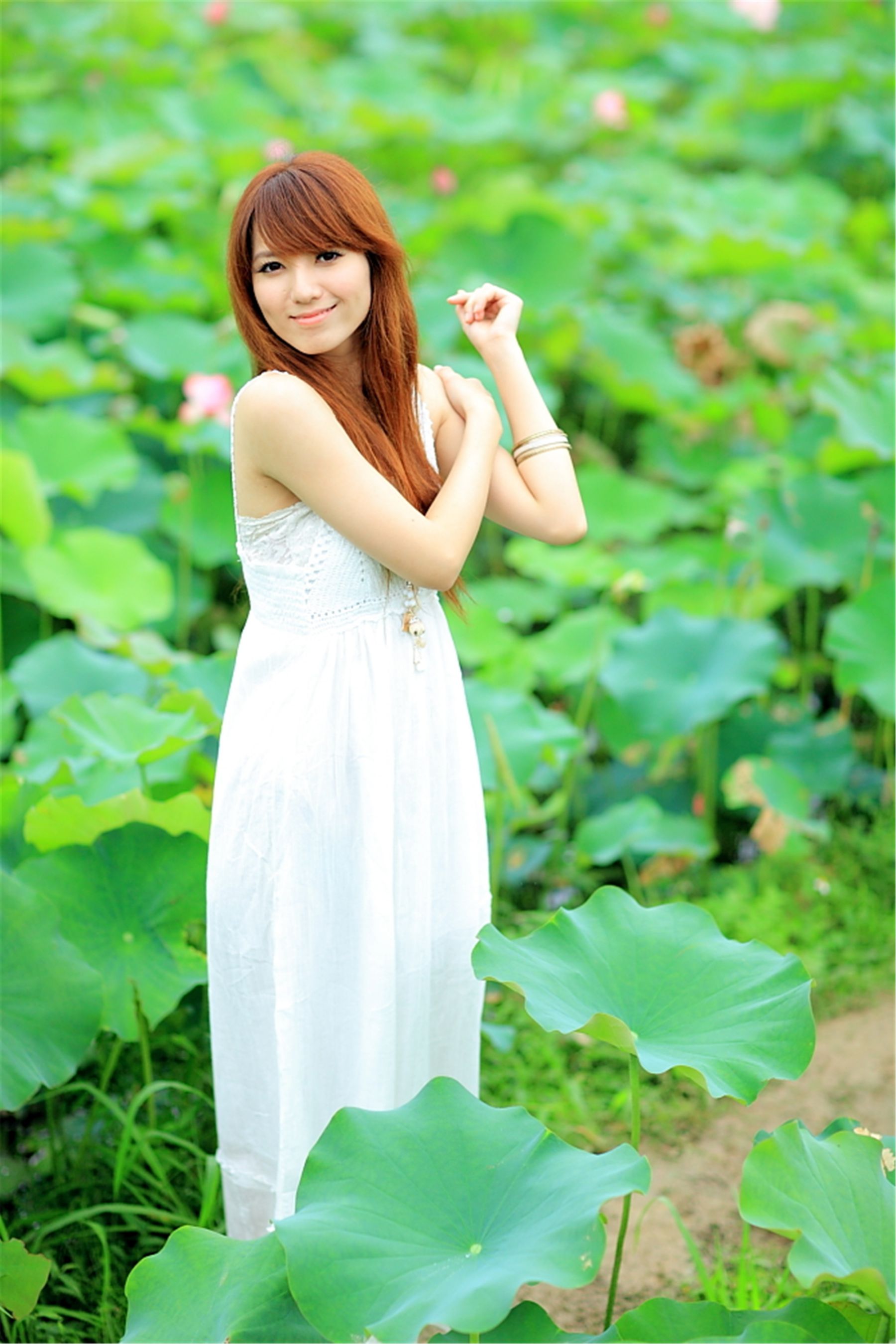 台湾正妹小静《农场初夏田园风光》唯美白裙系列-图62