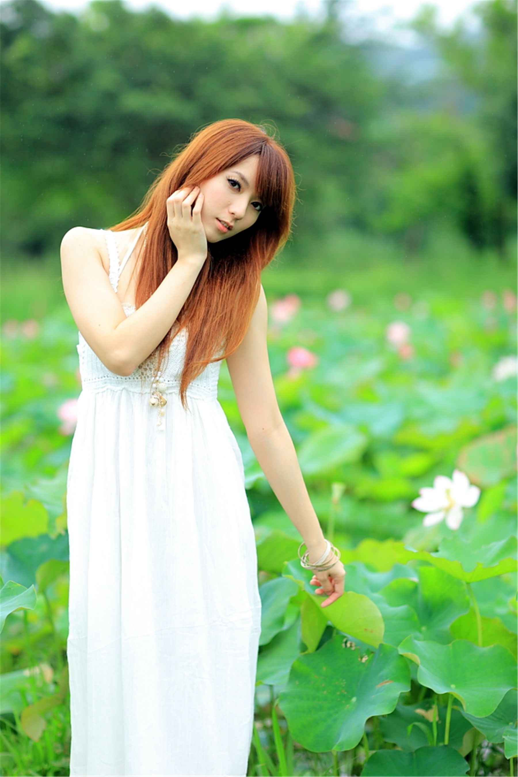 台湾正妹小静《农场初夏田园风光》唯美白裙系列-图65