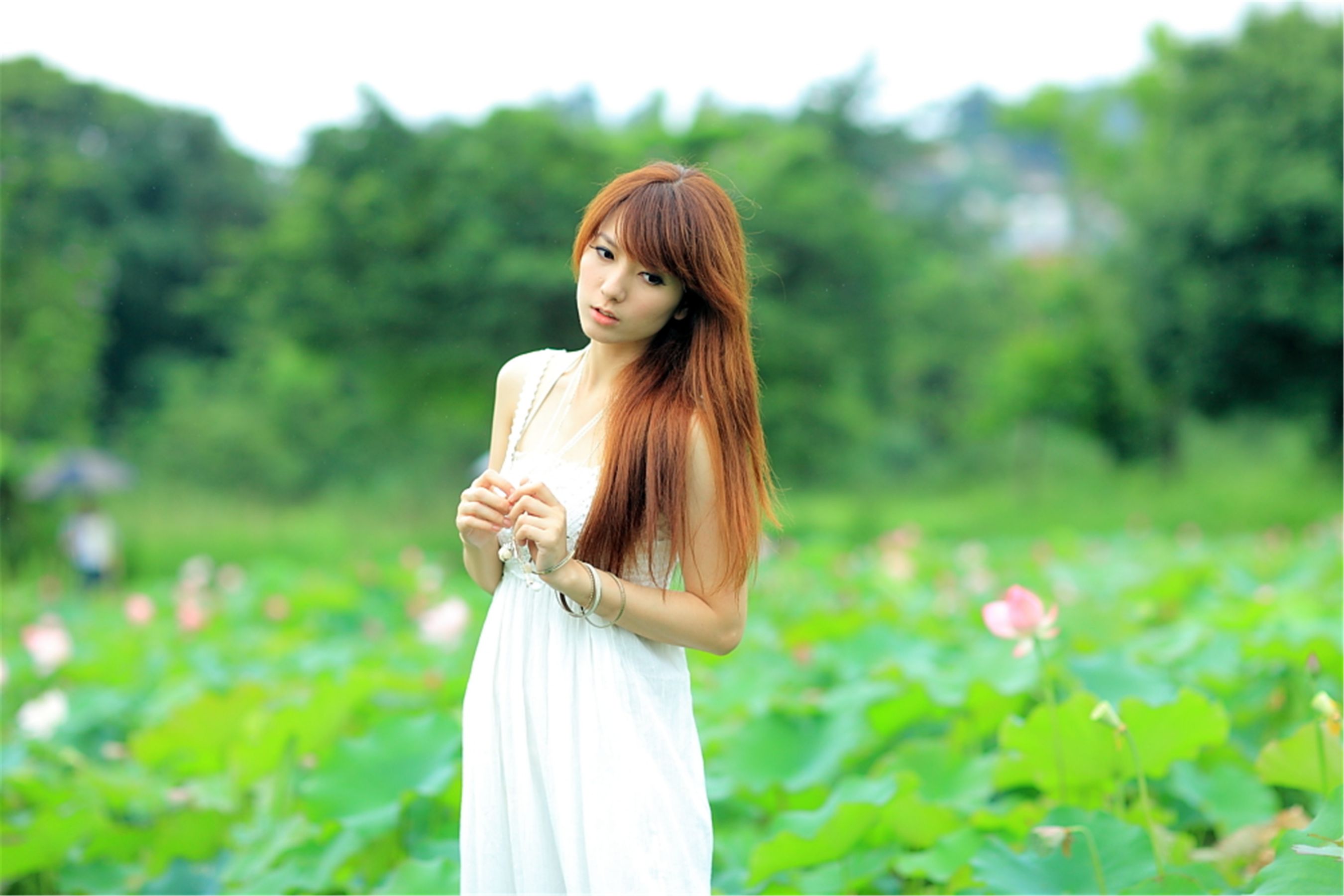 台湾正妹小静《农场初夏田园风光》唯美白裙系列-图70