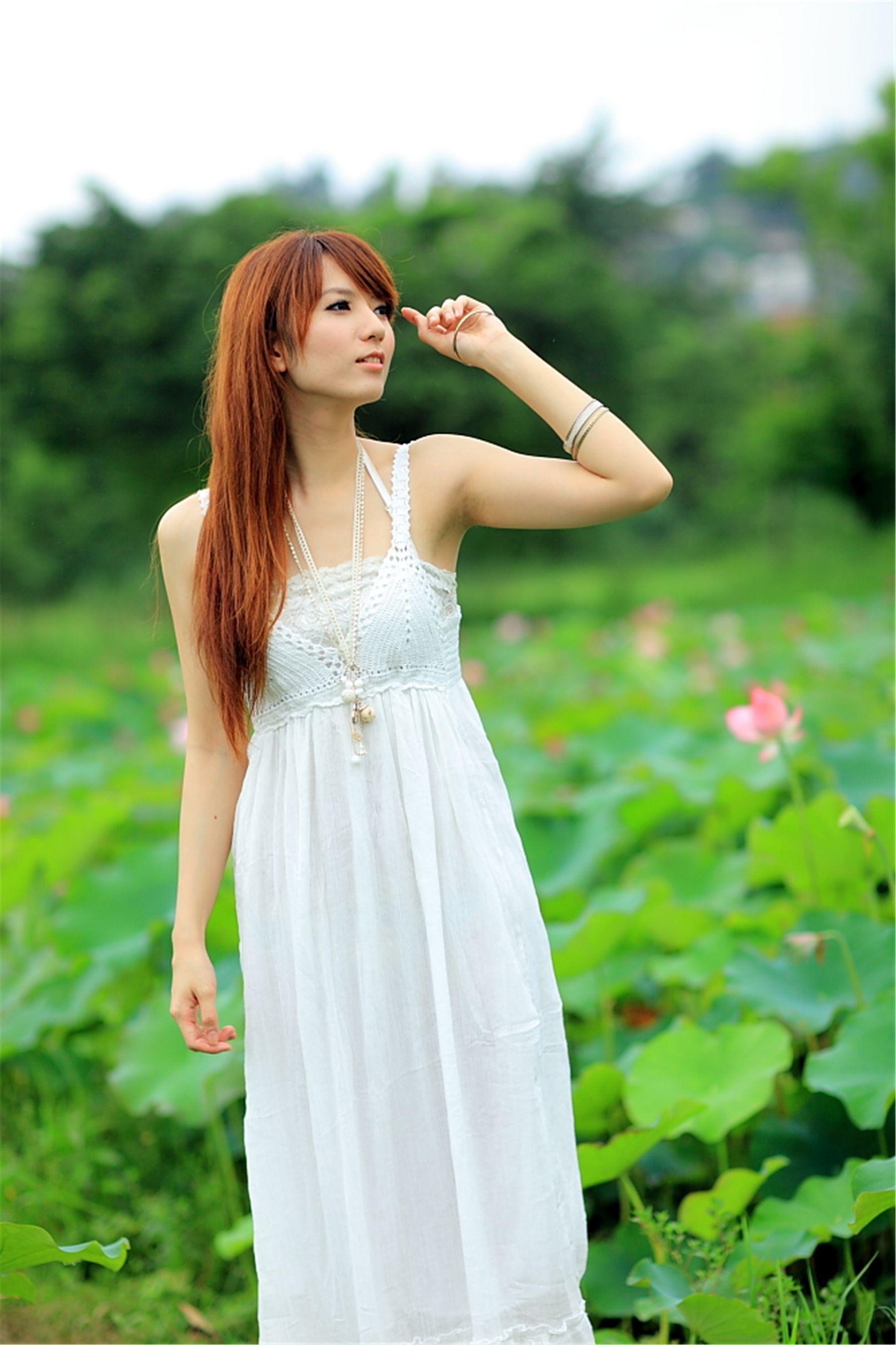 台湾正妹小静《农场初夏田园风光》唯美白裙系列-图71