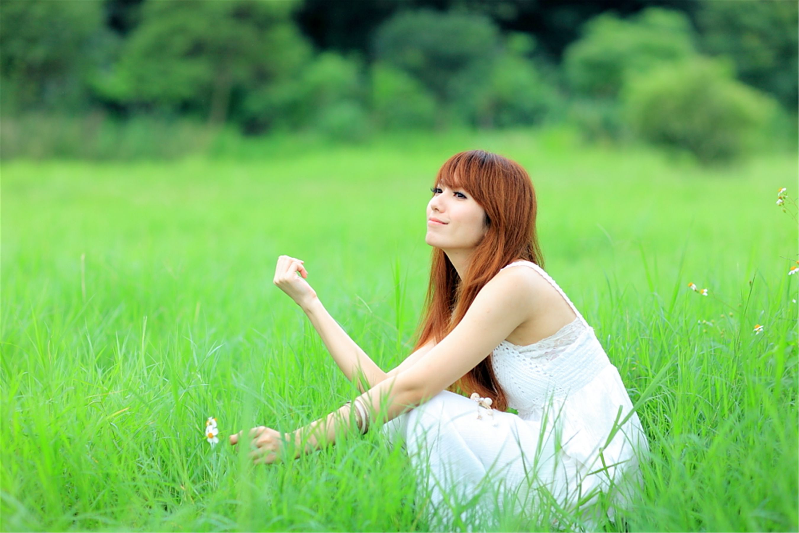 台湾正妹小静《农场初夏田园风光》唯美白裙系列-图74