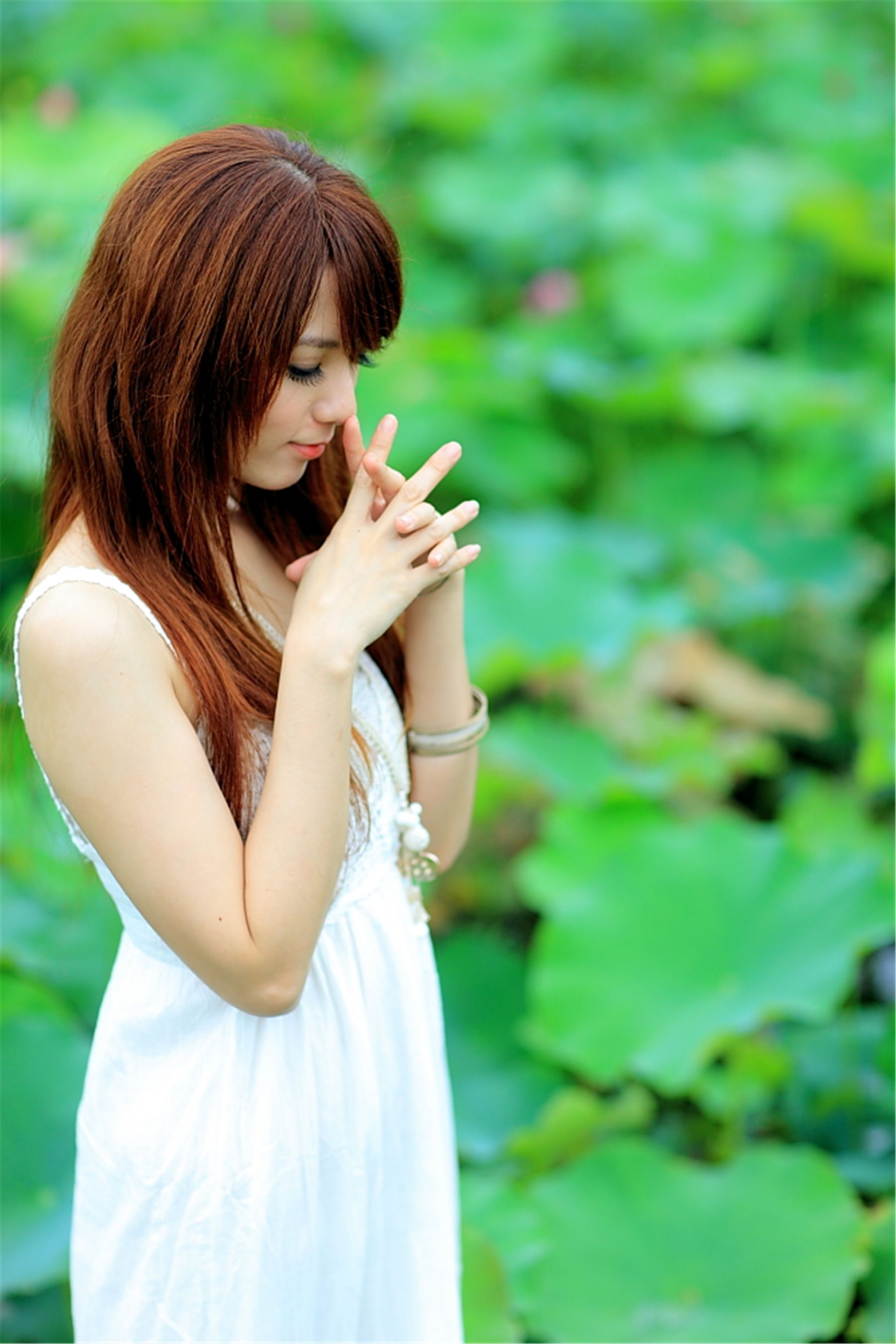 台湾正妹小静《农场初夏田园风光》唯美白裙系列-图77