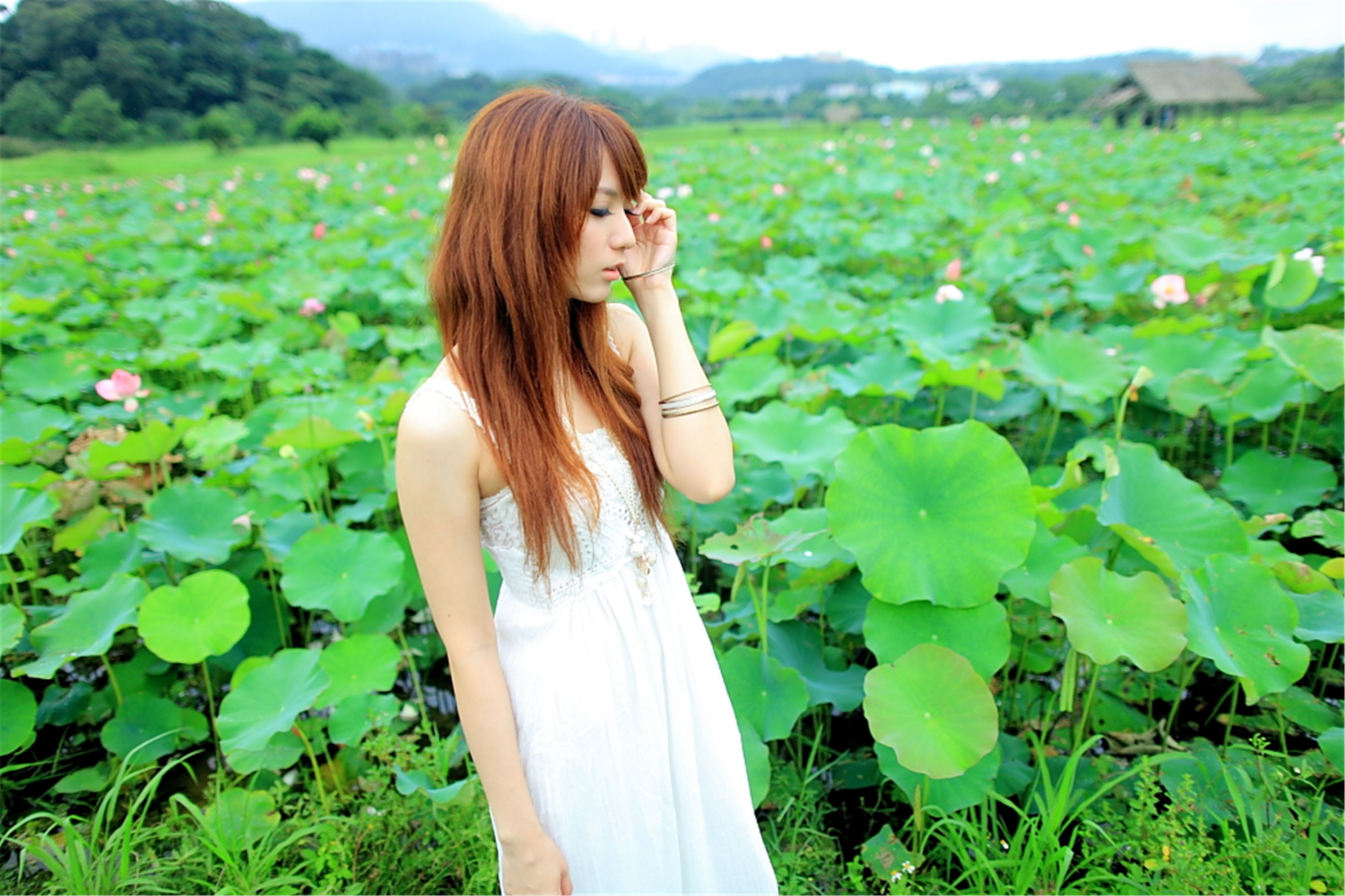 台湾正妹小静《农场初夏田园风光》唯美白裙系列-图79