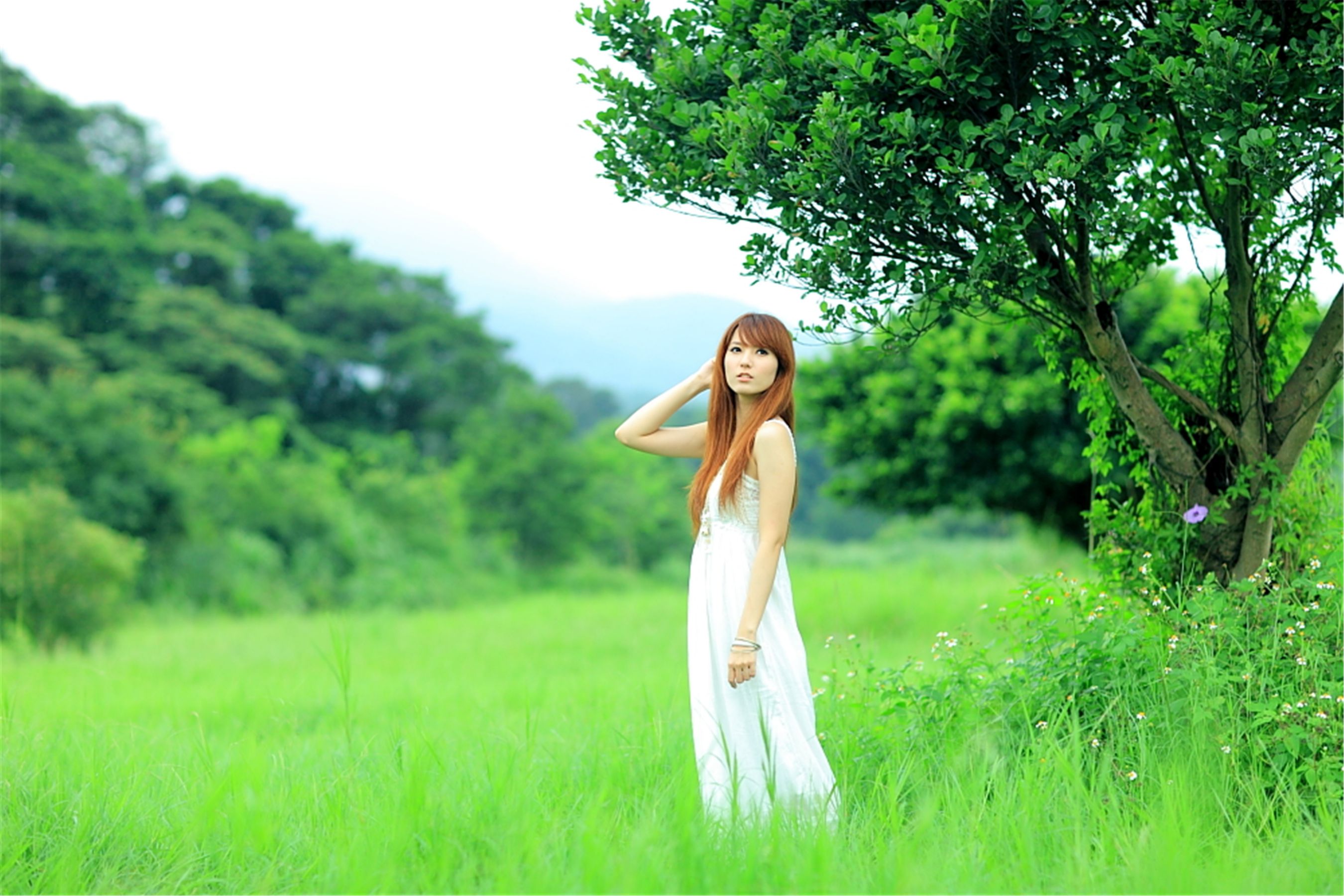 台湾正妹小静《农场初夏田园风光》唯美白裙系列-图84