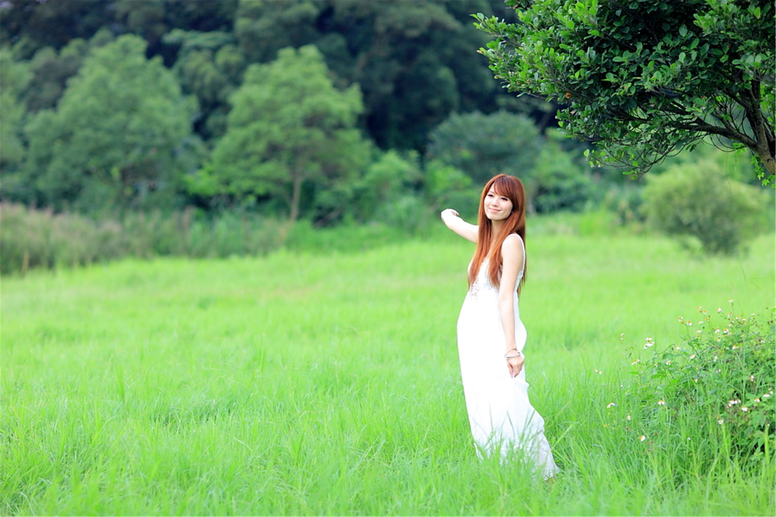 台湾正妹小静《农场初夏田园风光》唯美白裙系列-图89