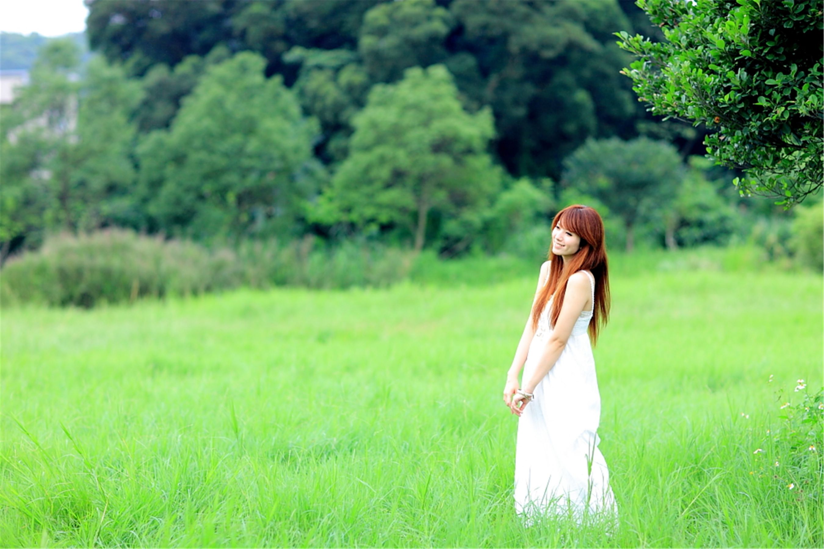 台湾正妹小静《农场初夏田园风光》唯美白裙系列-图90
