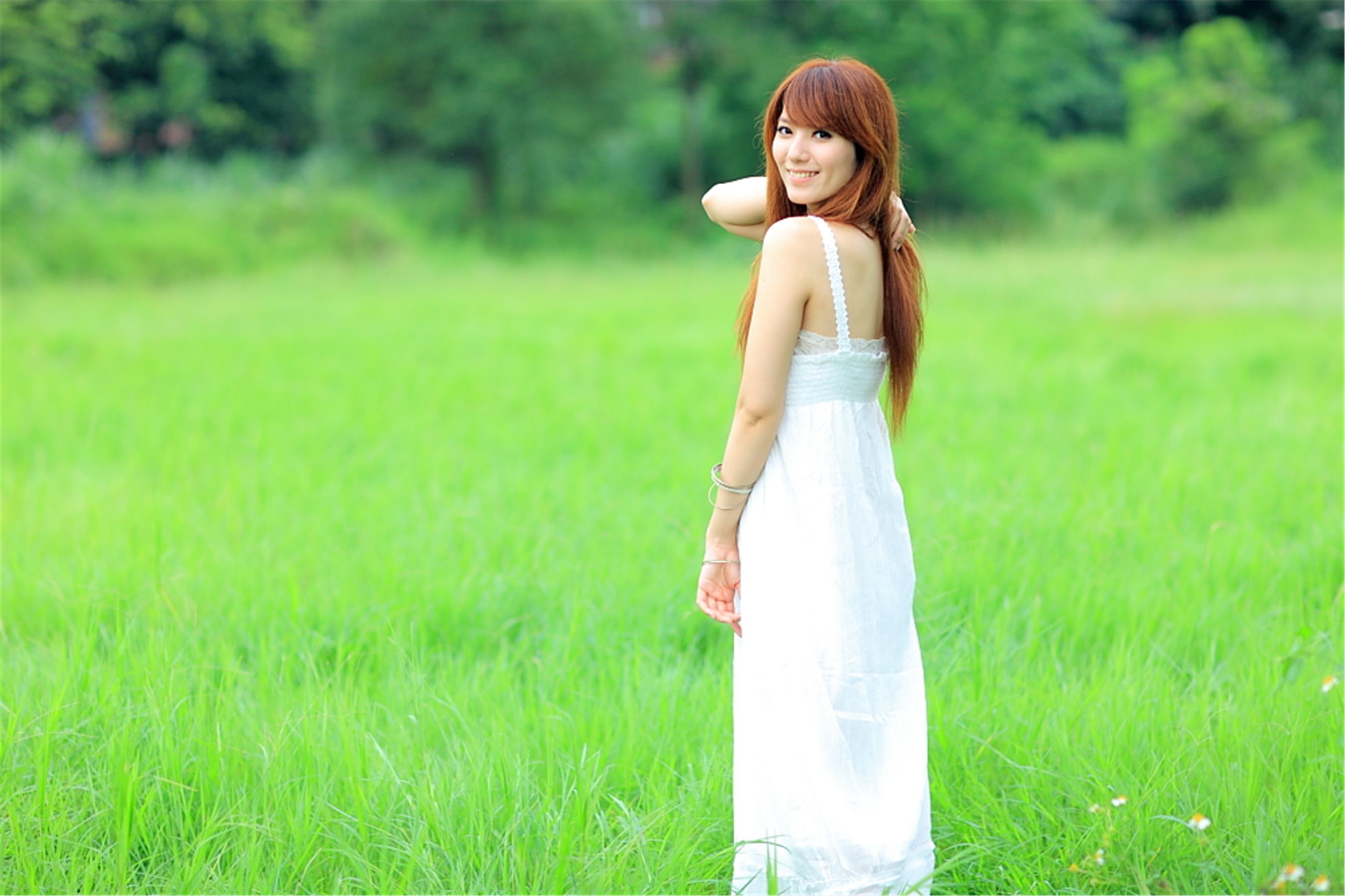 台湾正妹小静《农场初夏田园风光》唯美白裙系列-图93