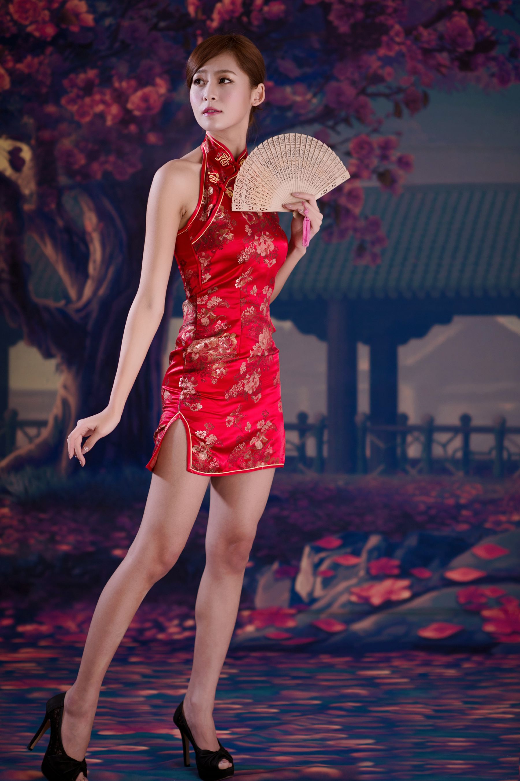 台湾女神Winnie小雪《古典红色旗袍》-图12