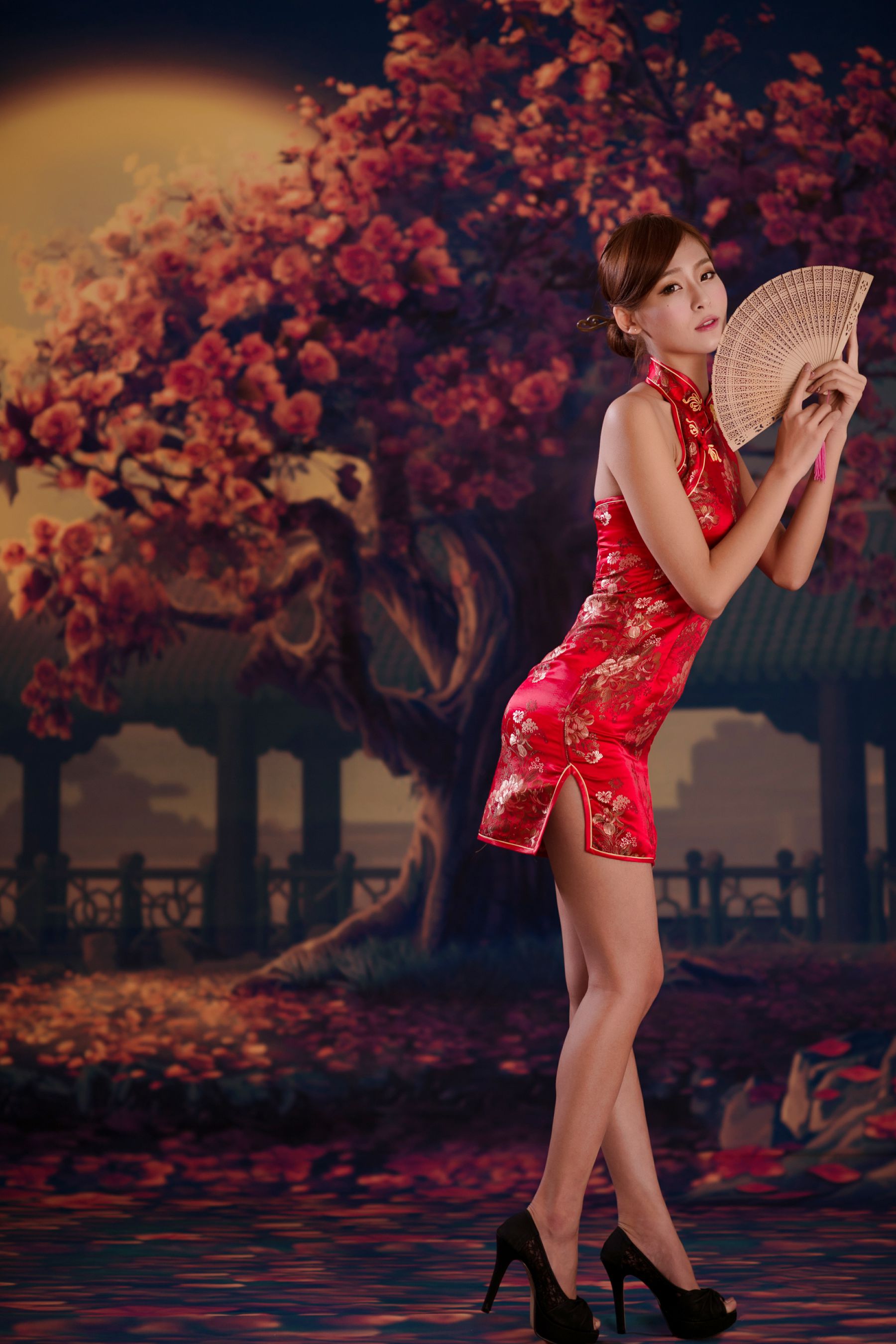 台湾女神Winnie小雪《古典红色旗袍》-图17