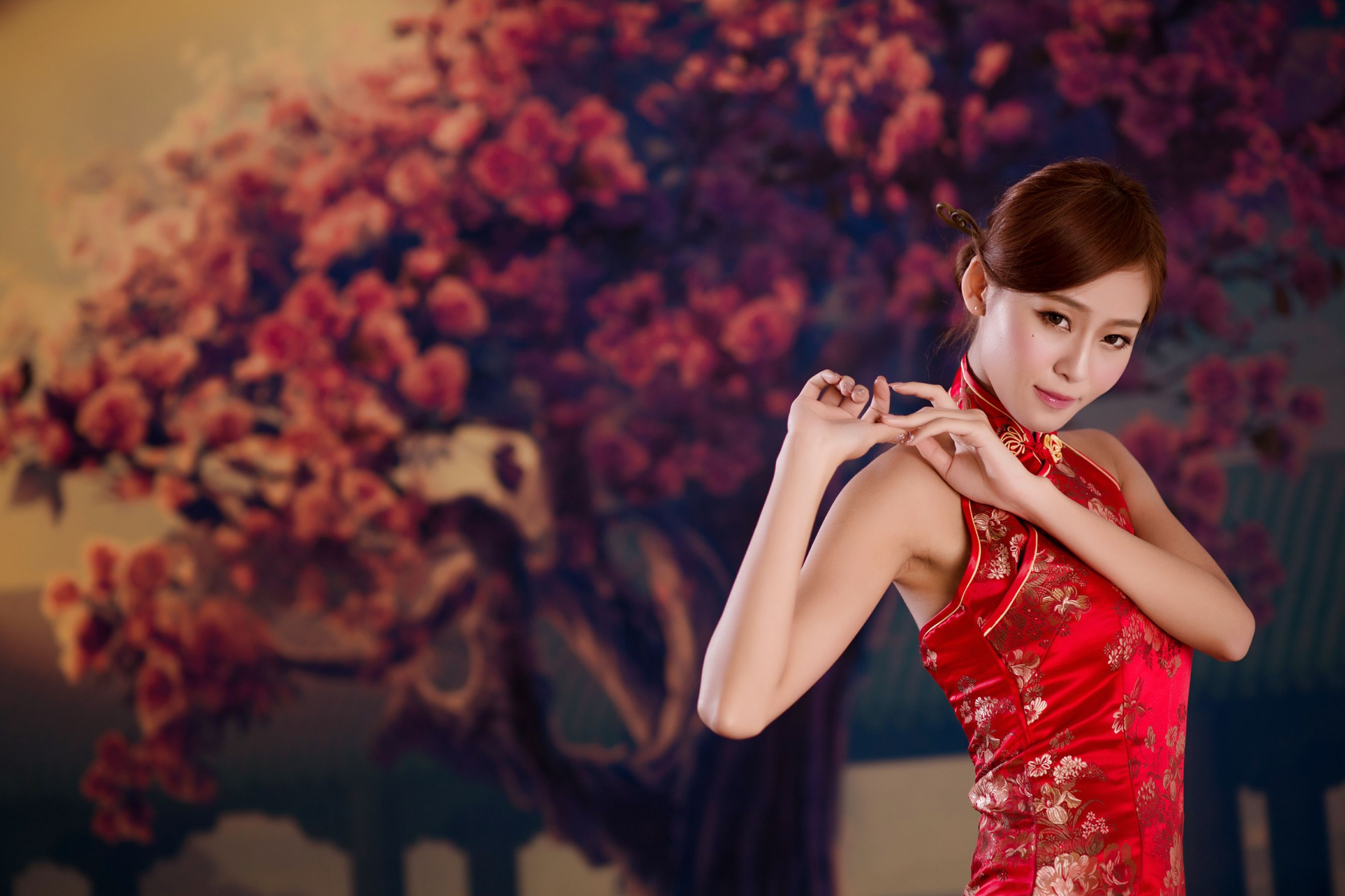 台湾女神Winnie小雪《古典红色旗袍》-图25