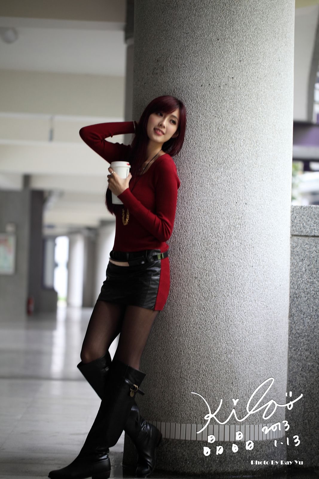 金允乔/Kila晶晶《黑丝套裙街拍》-图14