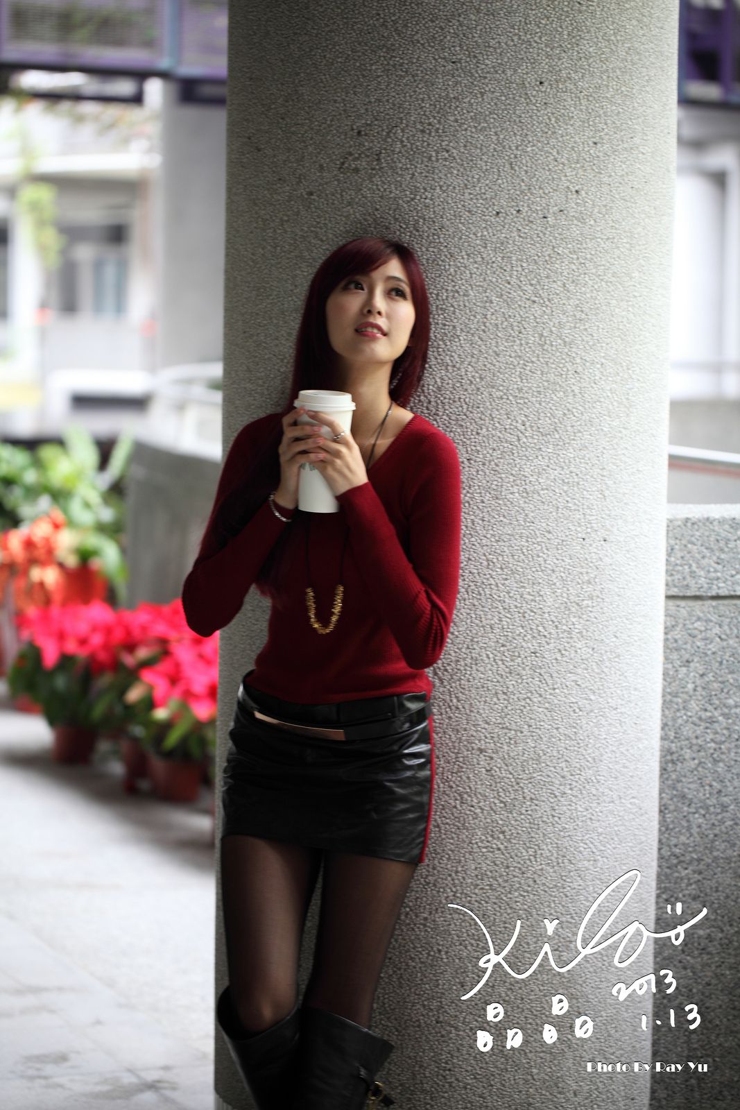 金允乔/Kila晶晶《黑丝套裙街拍》-图16