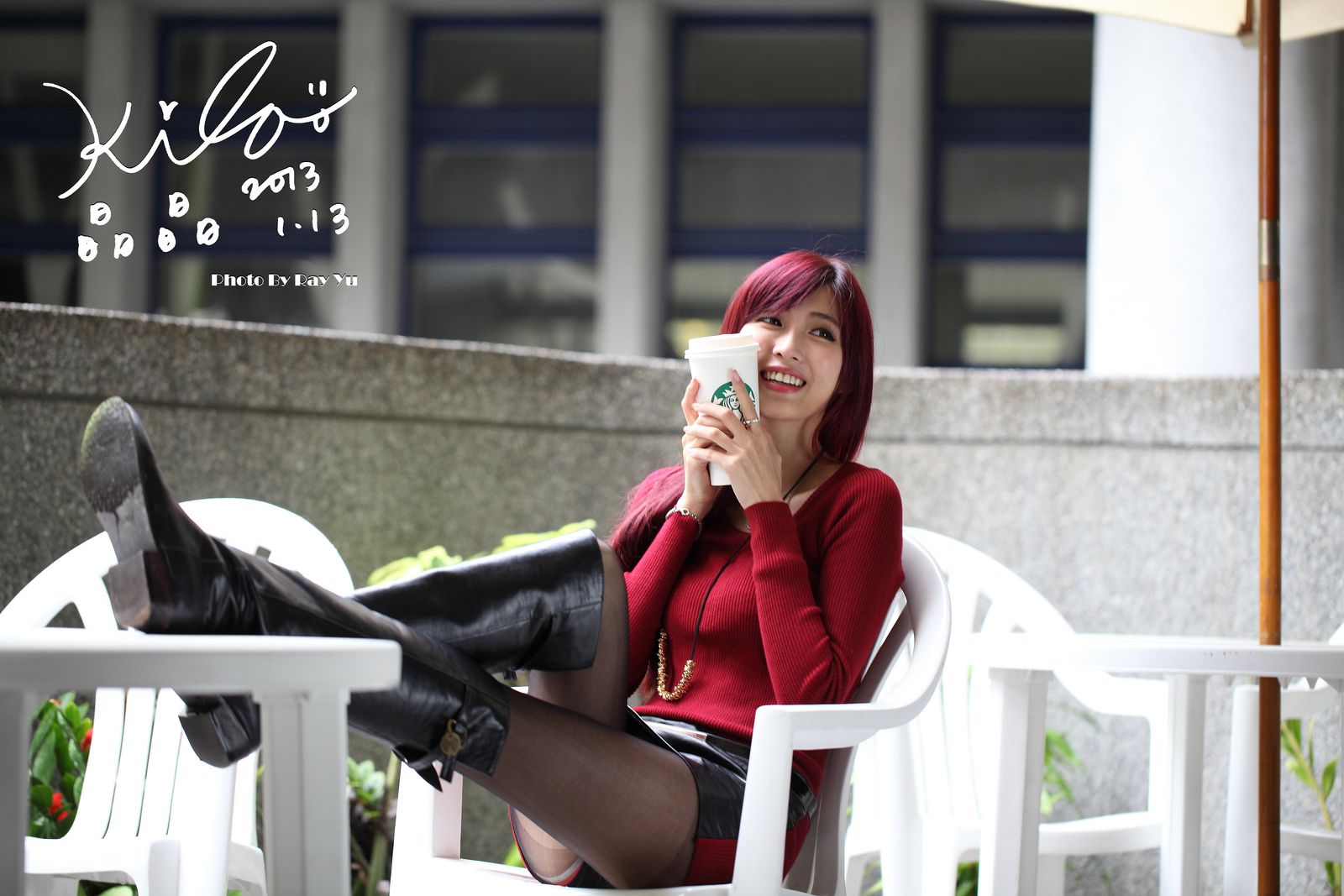 金允乔/Kila晶晶《黑丝套裙街拍》-图36