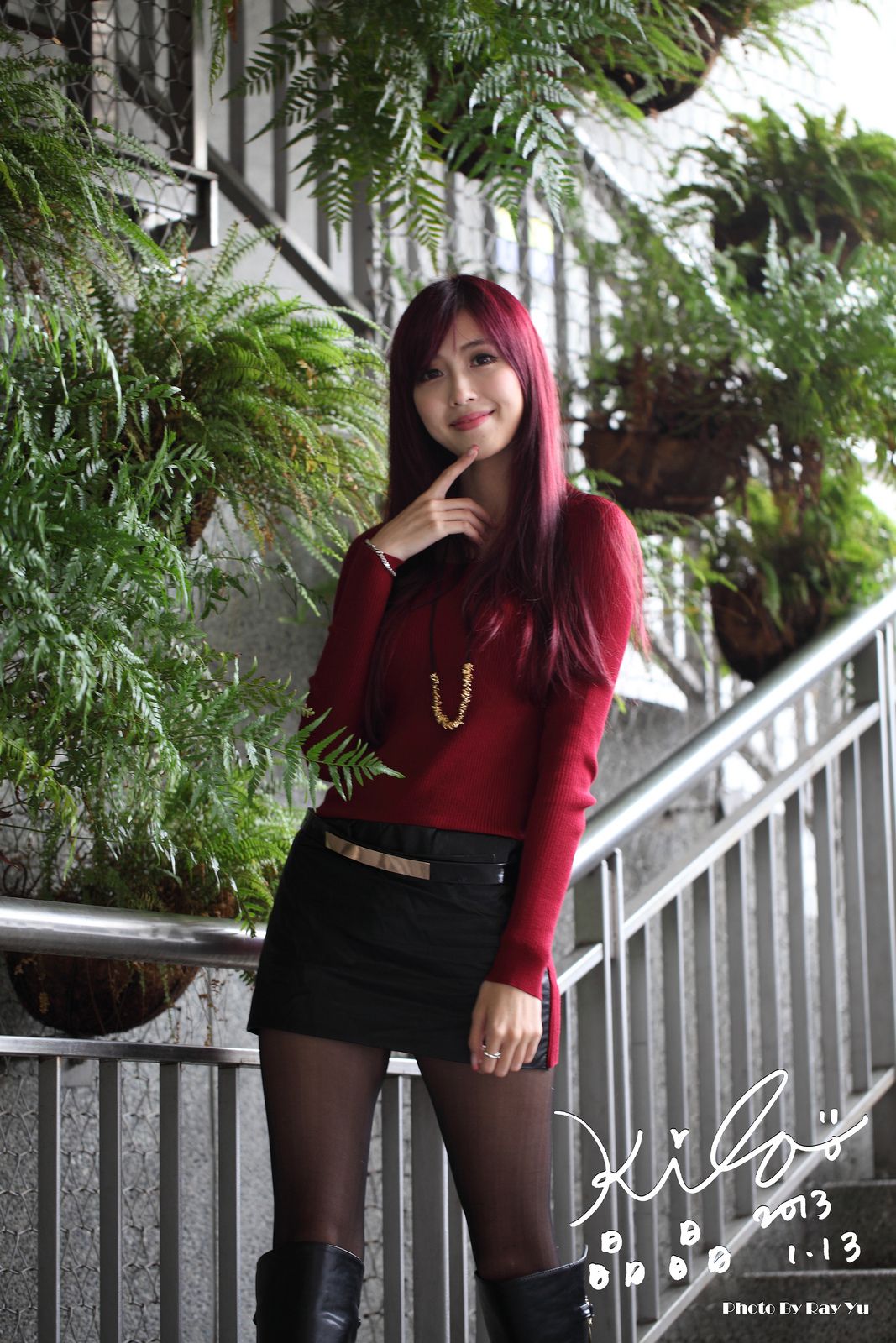 金允乔/Kila晶晶《黑丝套裙街拍》-图47