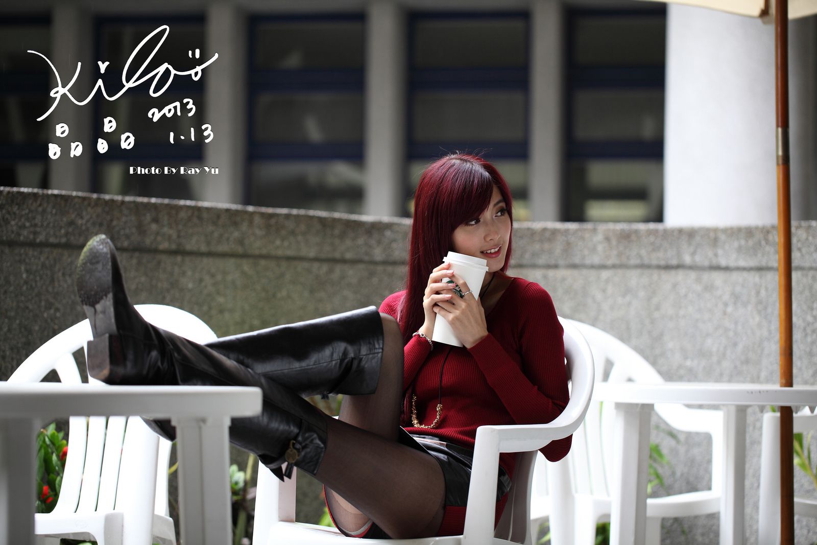 金允乔/Kila晶晶《黑丝套裙街拍》-图82