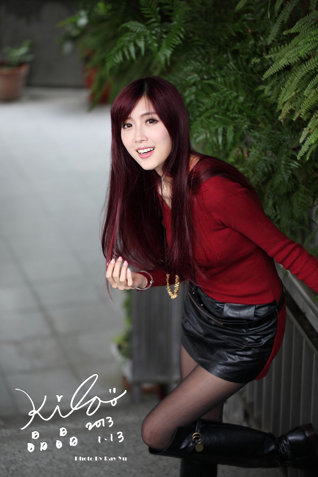 金允乔/Kila晶晶《黑丝套裙街拍》-图88