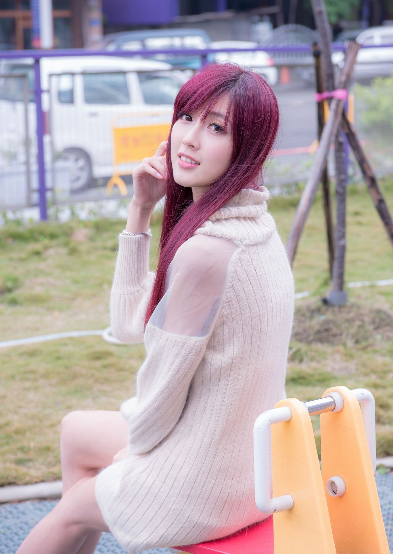 Kila晶晶/廖挺伶《针织衫套裙街拍》-图125