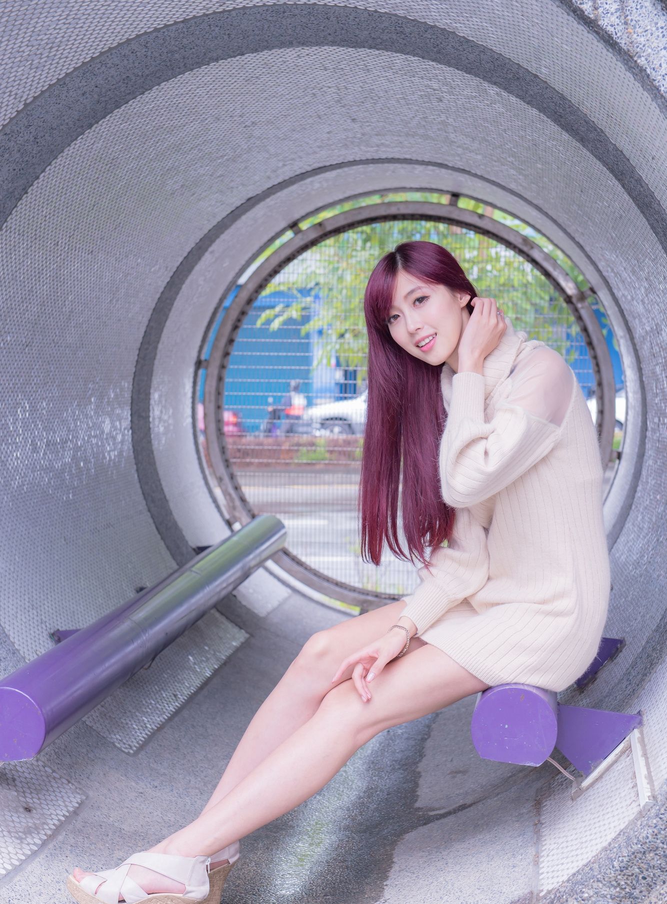 Kila晶晶/廖挺伶《针织衫套裙街拍》-图129