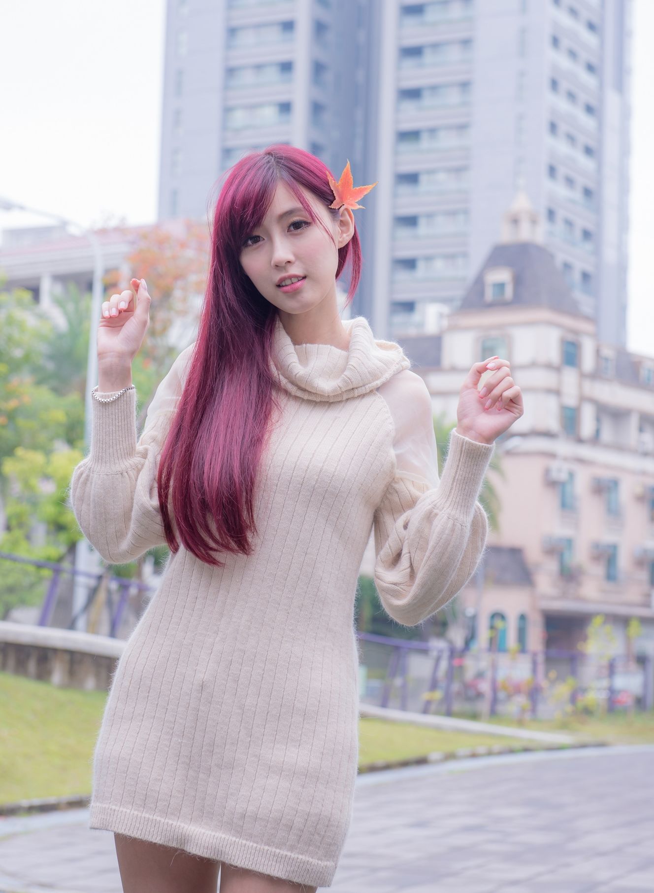 Kila晶晶/廖挺伶《针织衫套裙街拍》-图130