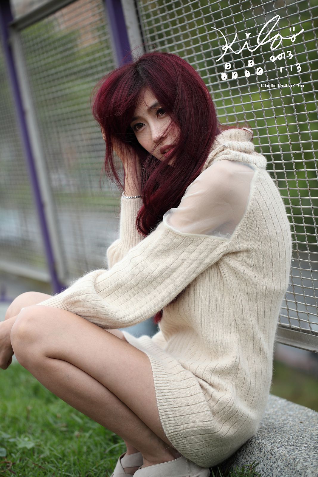 Kila晶晶/廖挺伶《针织衫套裙街拍》-图1