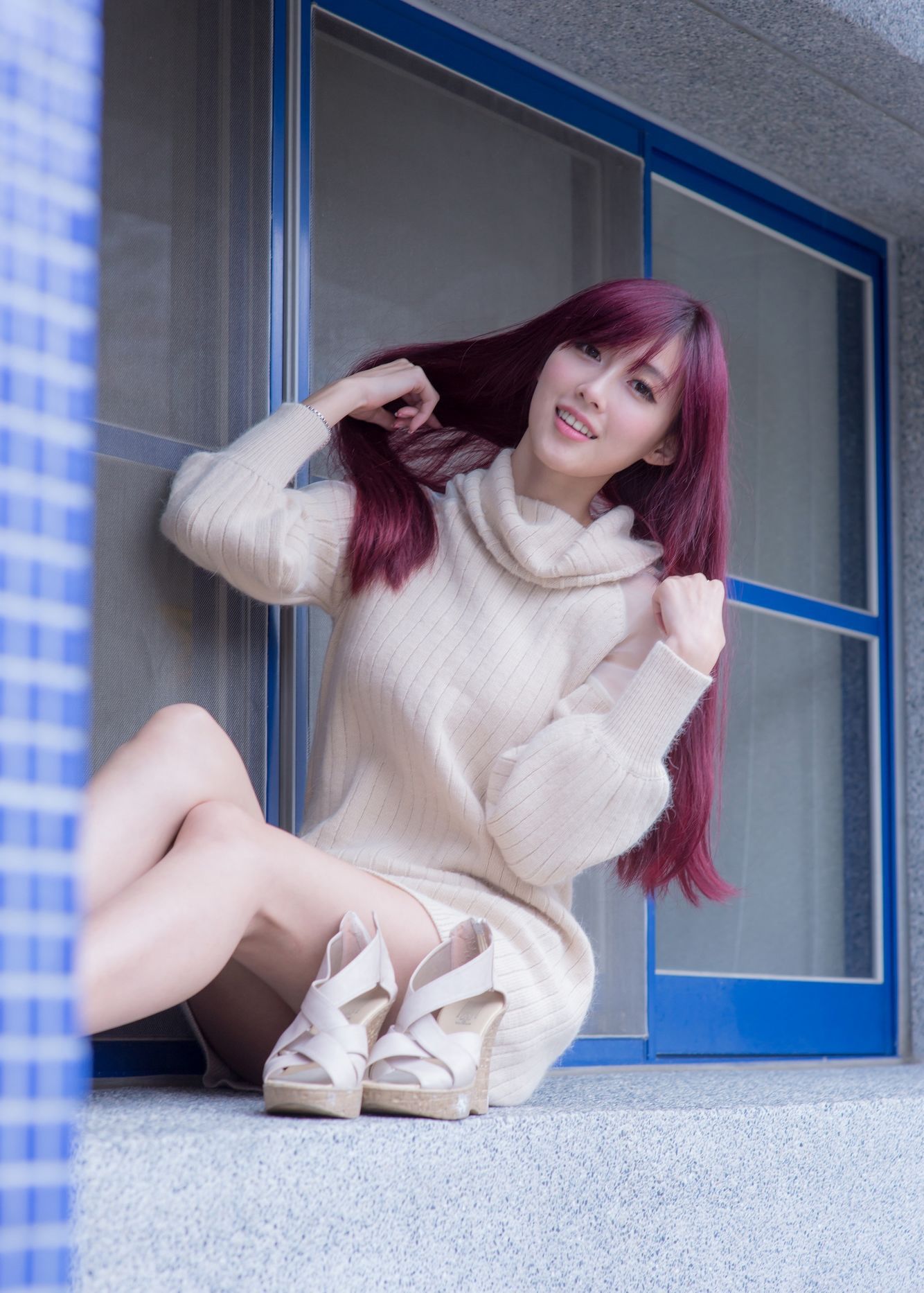 Kila晶晶/廖挺伶《针织衫套裙街拍》-图92