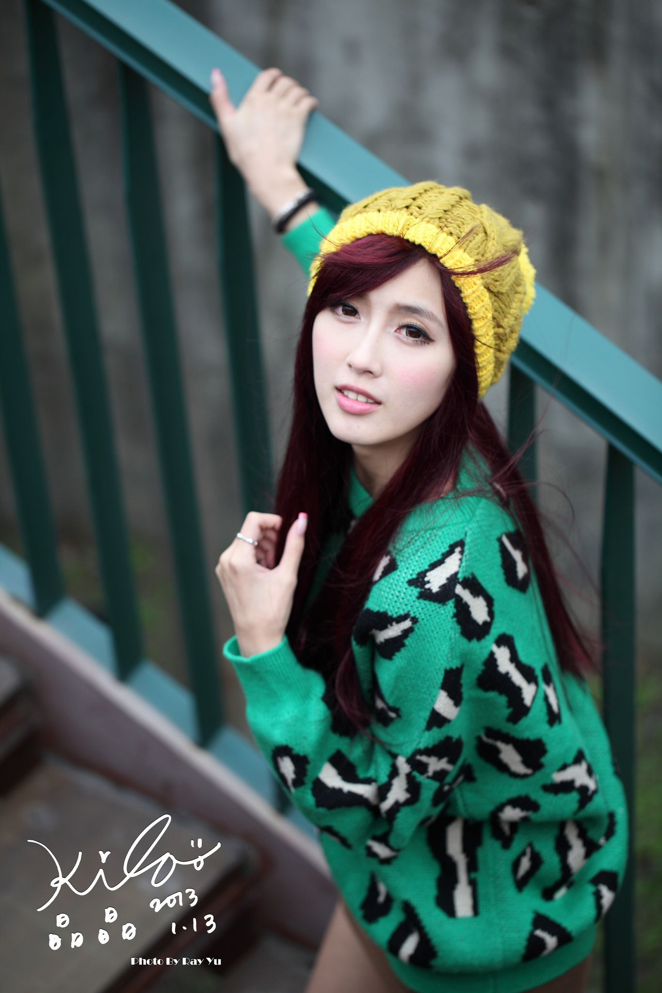 台湾模特廖挺伶/Kila晶晶《绿色长衣+长靴》街拍-图21