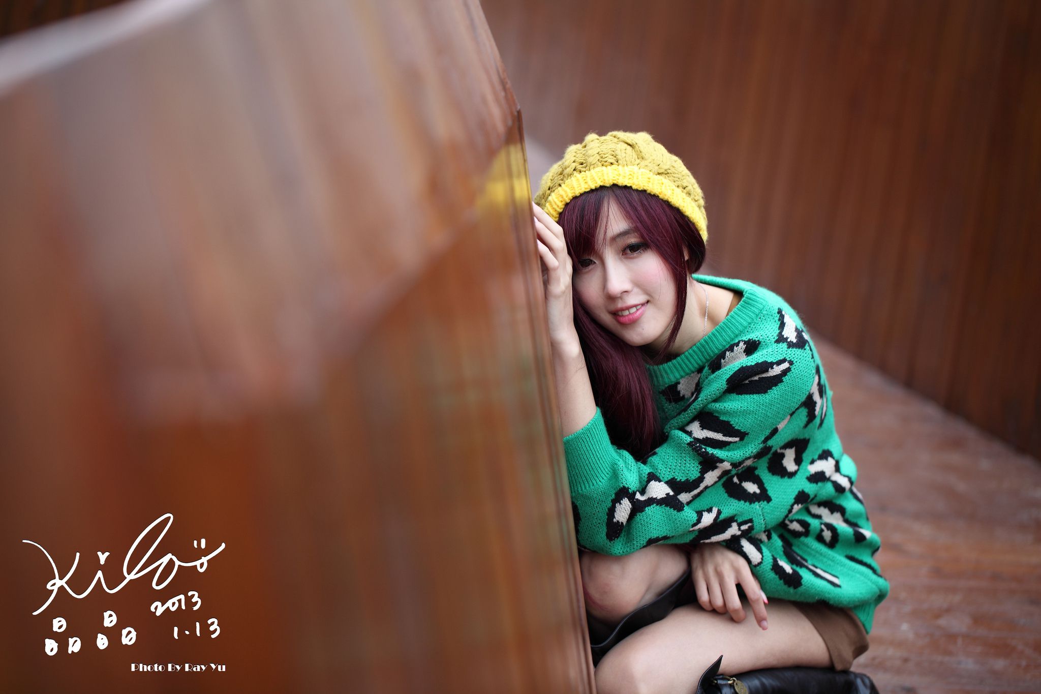 台湾模特廖挺伶/Kila晶晶《绿色长衣+长靴》街拍-图36