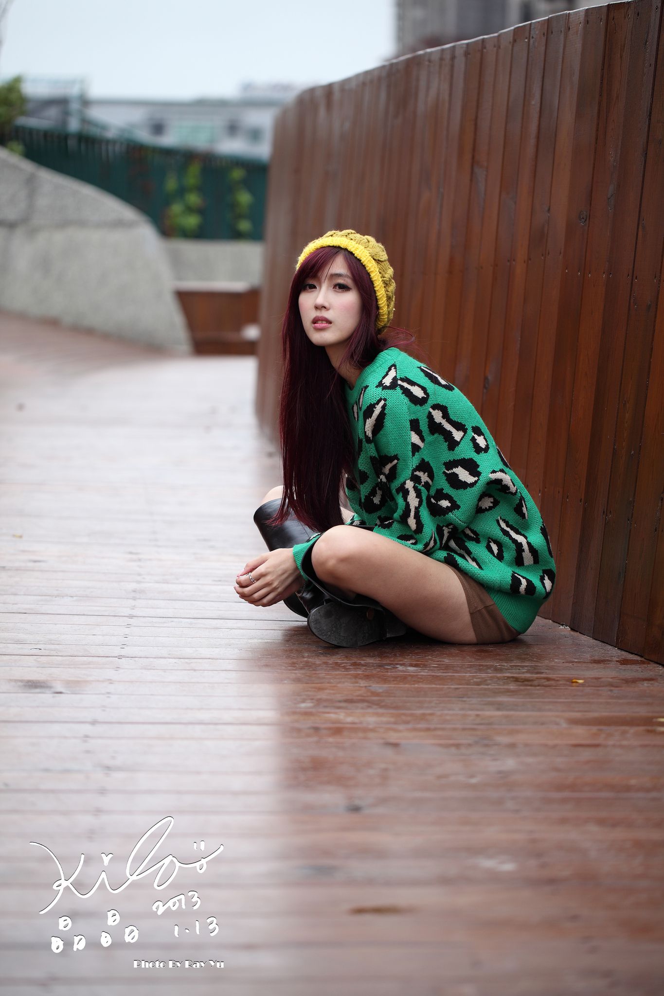 台湾模特廖挺伶/Kila晶晶《绿色长衣+长靴》街拍-图43
