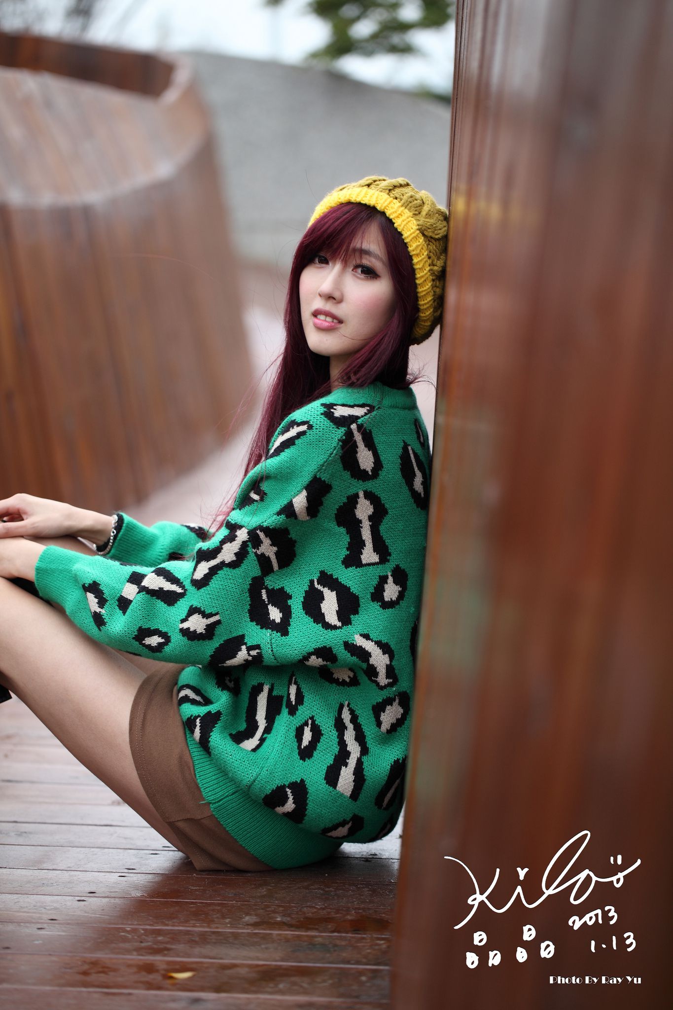 台湾模特廖挺伶/Kila晶晶《绿色长衣+长靴》街拍-图44