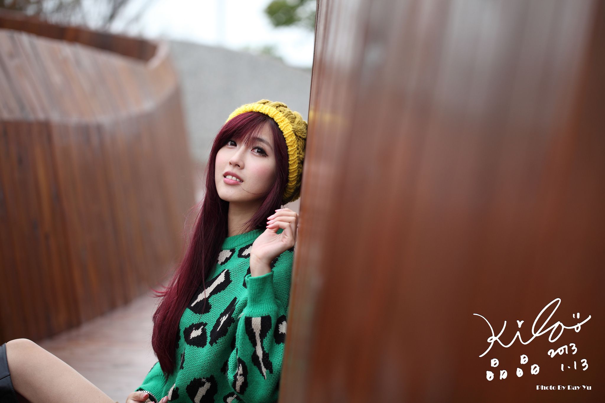 台湾模特廖挺伶/Kila晶晶《绿色长衣+长靴》街拍-图48