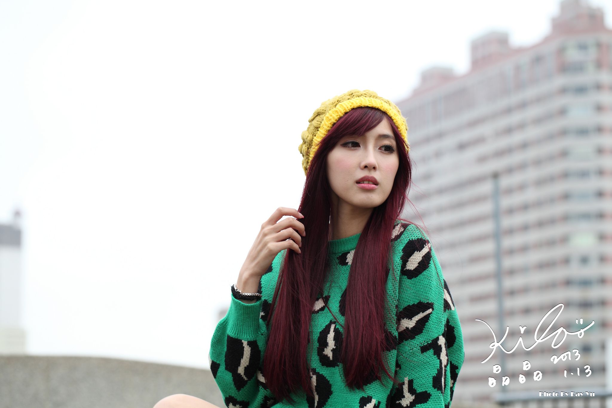 台湾模特廖挺伶/Kila晶晶《绿色长衣+长靴》街拍-图61